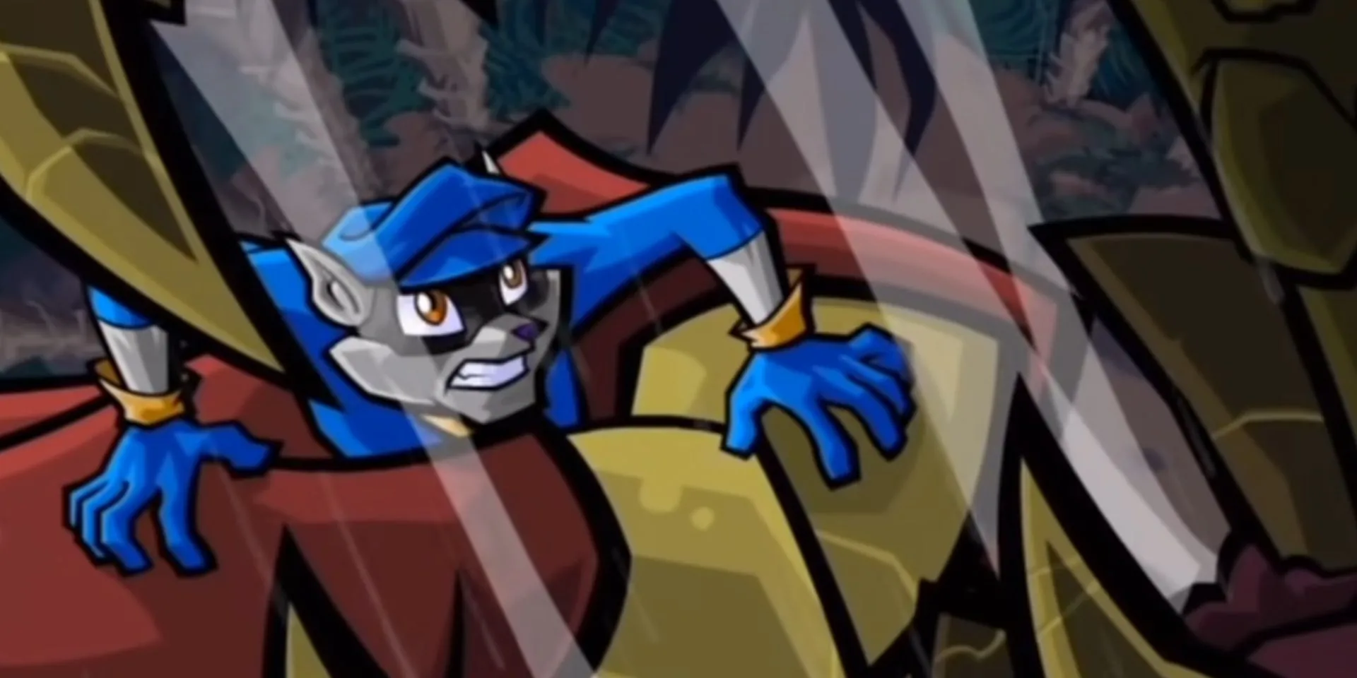 Sly Cooper bị quái vật Dr. M bắt giữ trong phân cảnh mở đầu Sly 3 Honor Among Thieves