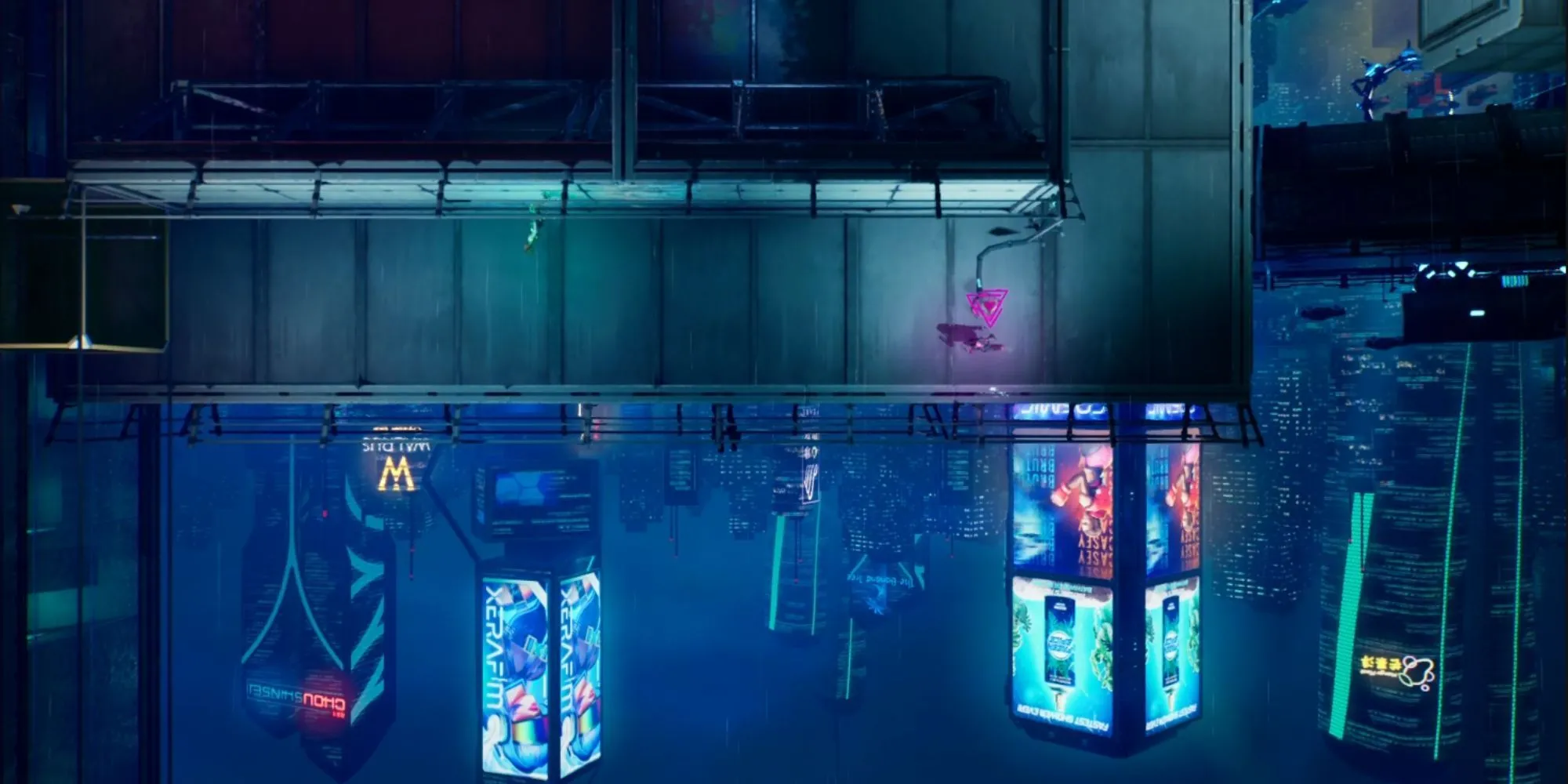 split fiction neon revenge flipped cityscapes perspective puzzle