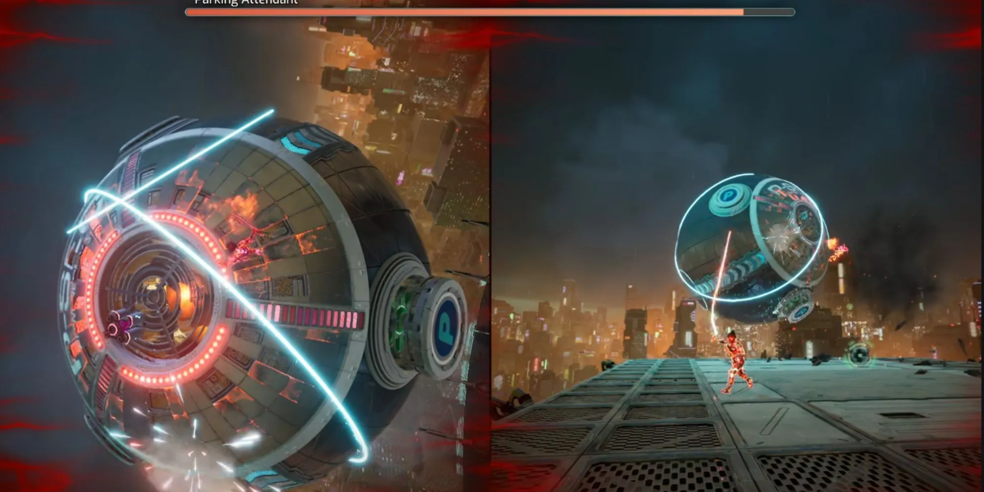 split fiction neon revenge parking attendant boss fight