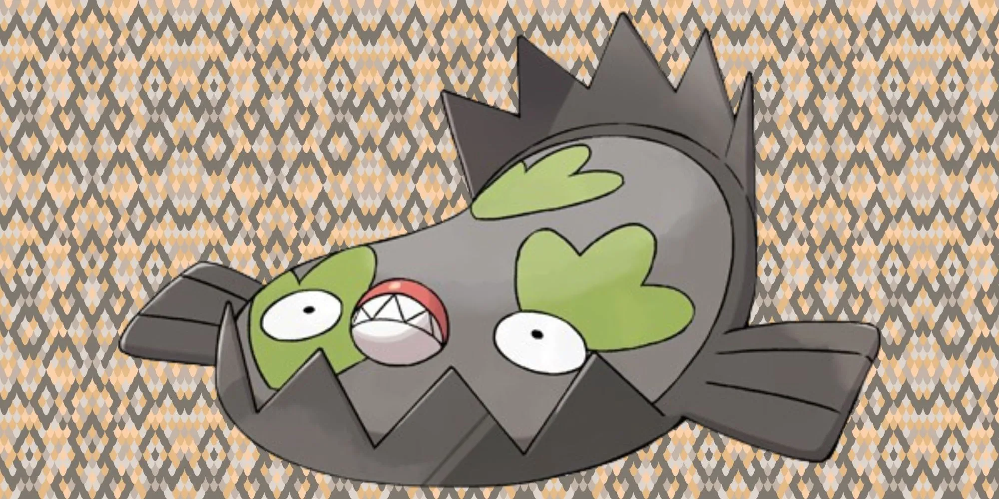 Stunfisk Galar ngụy trang như một cái bẫy gấu với miệng mở rộng hình lá Pokémon