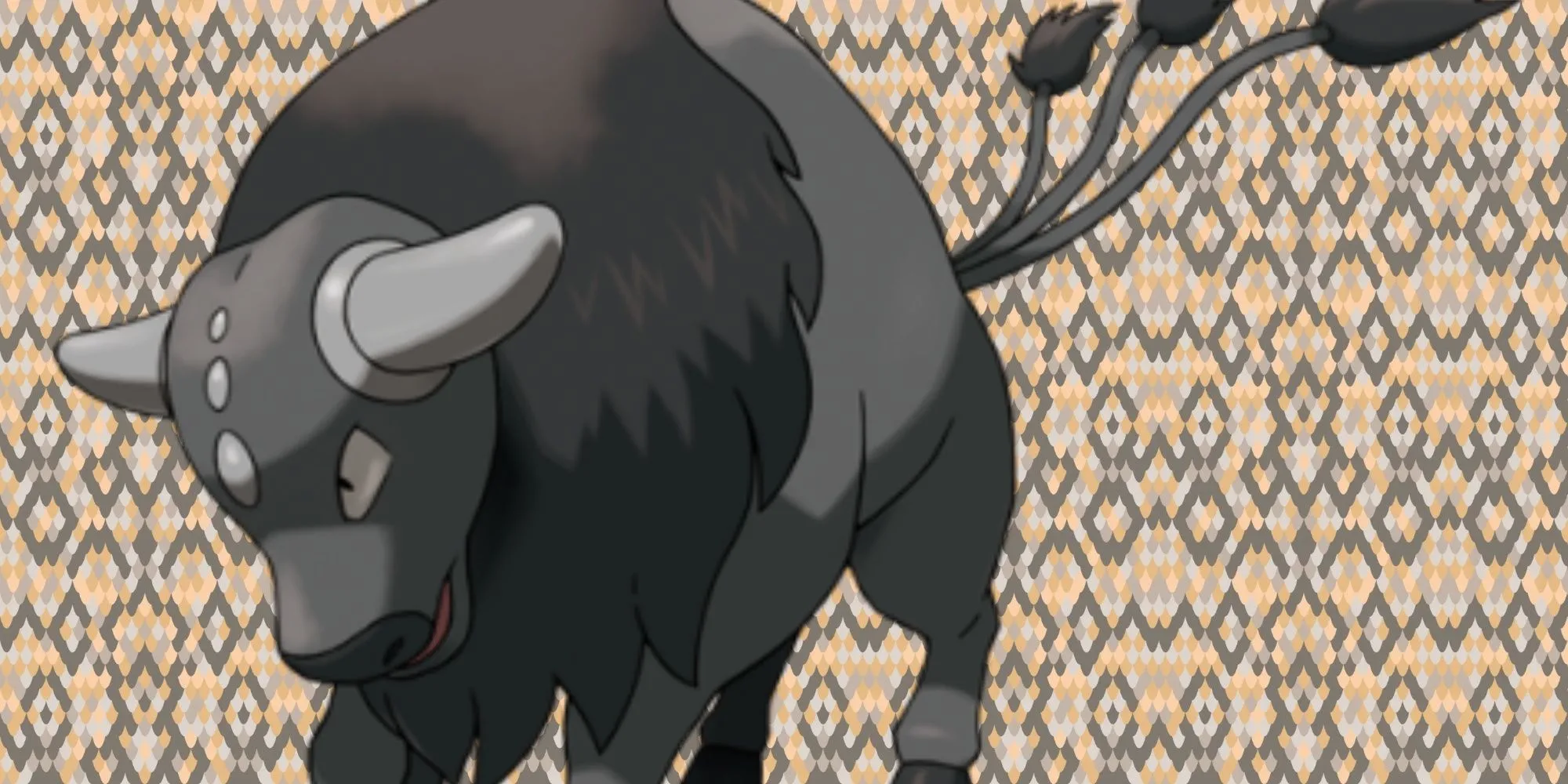 Tauros dạng Chiến đấu, biến thể Paldea hệ Chiến đấu, đứng trên nền trắng