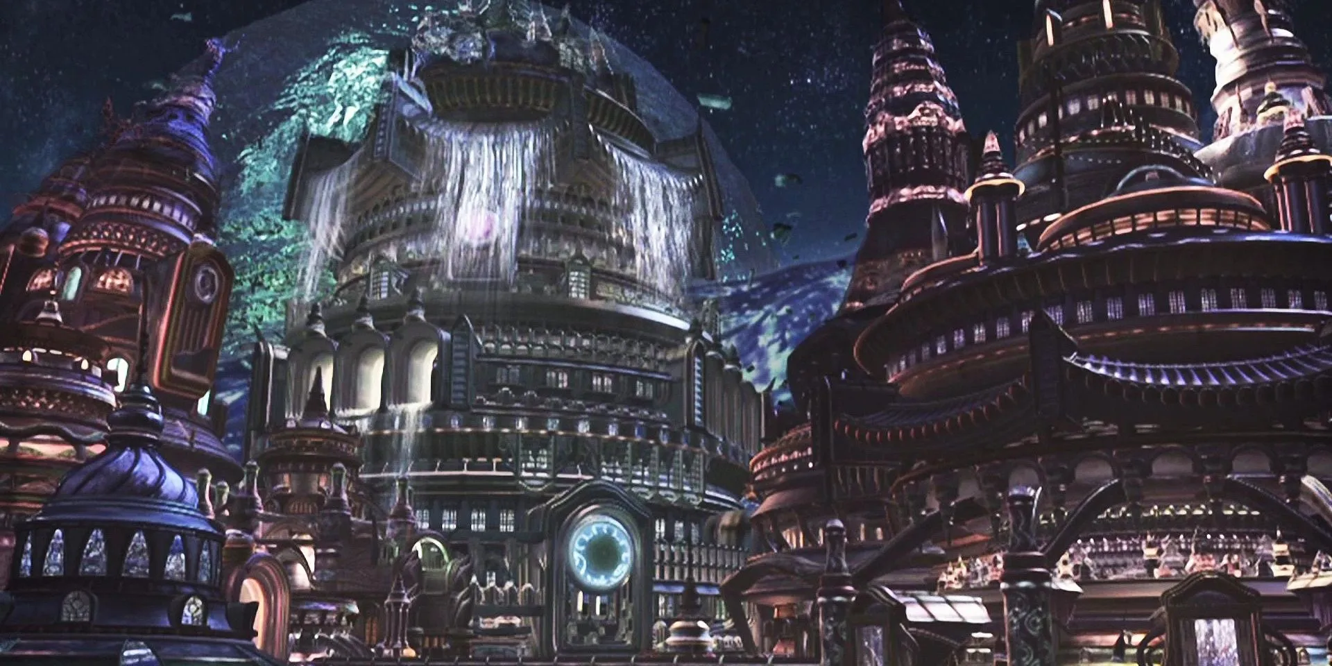 Tidus đứng nhìn Zanarkand trong mơ - cảnh mở đầu Final Fantasy X