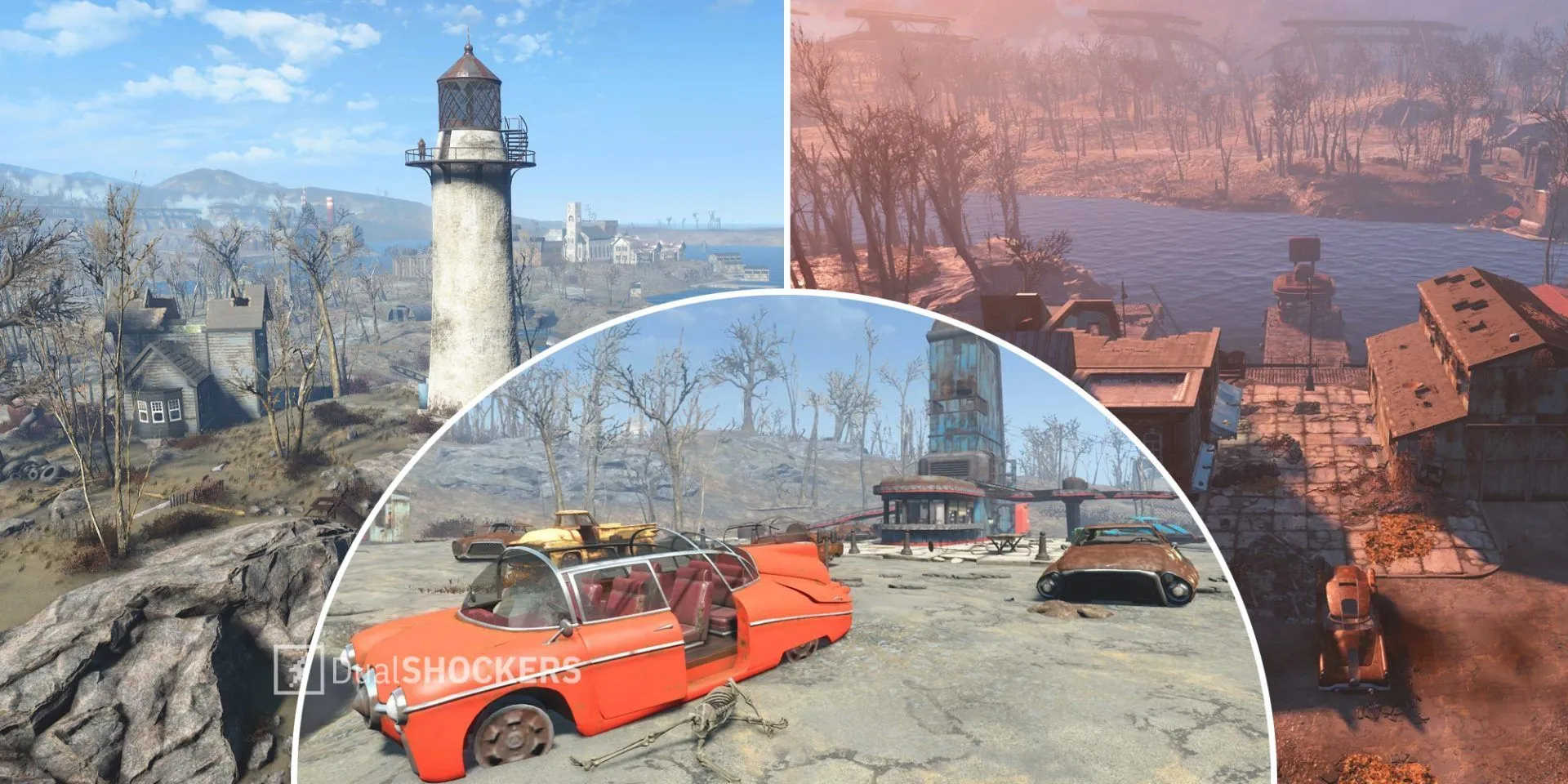 Tổng hợp các khu định cư nổi bật trong Fallout 4: Kingsport Lighthouse, Starlight Drive-in và Egret Tours Marina