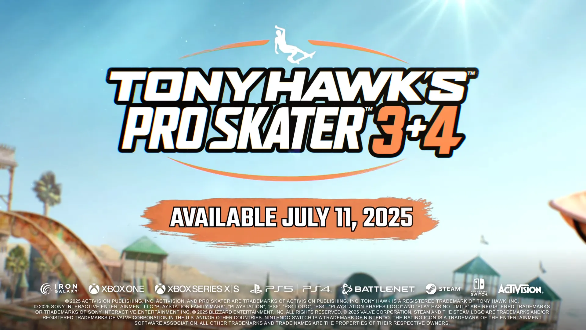 Tony Hawk thực hiện kỹ thuật trượt ván ấn tượng trong trailer game Tony Hawk's Pro Skater 3 + 4