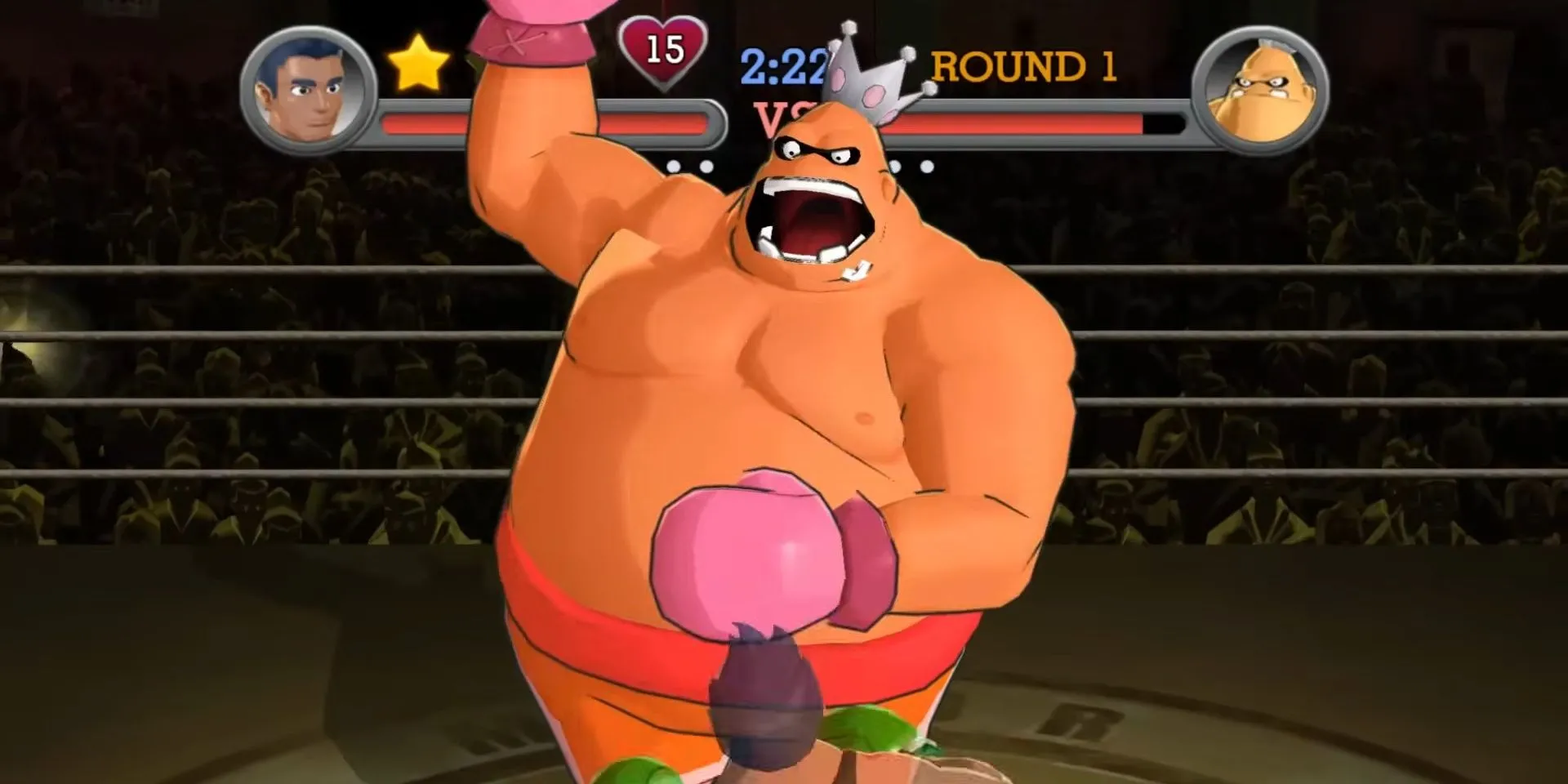 Trận đấu quyền Anh với King Hippo trong game Punch-Out 2009 trên Wii