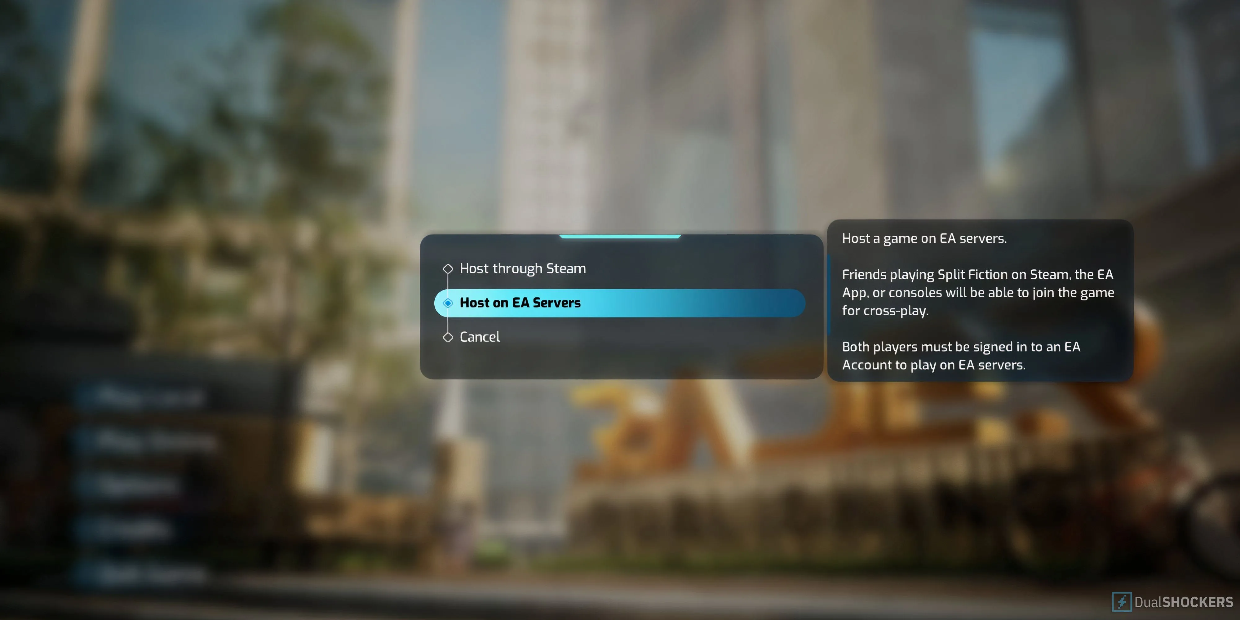 Tùy chọn kết nối qua server EA để chơi Split Fiction cross-platform