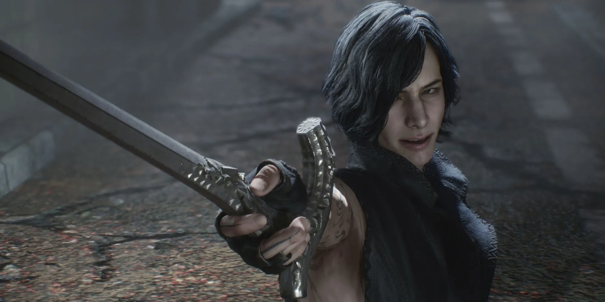 V với cây gậy chiến đấu trong Devil May Cry 5