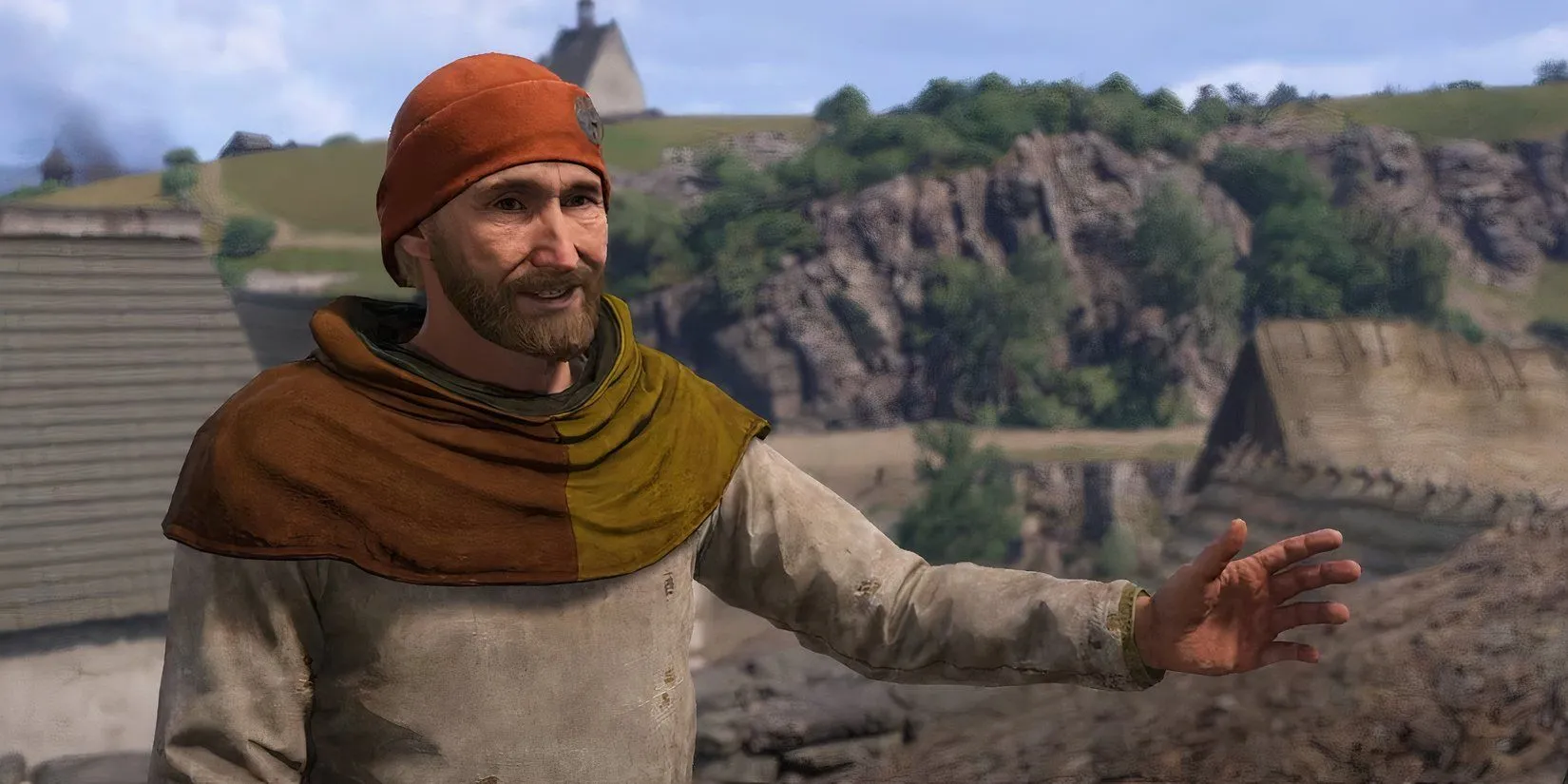 Valch chỉ chỗ cho Henry gặp nhóm thợ mỏ trong Kingdom Come Deliverance 2