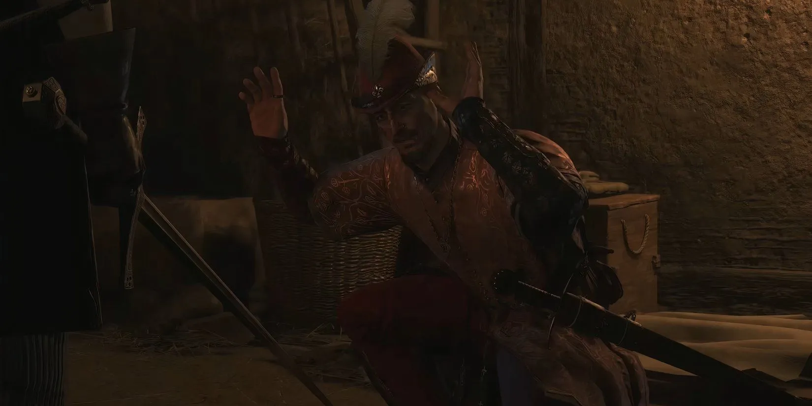 Vanquelin Brabant cầu xin Henry tha mạng trong nhiệm vụ The Reckoning KCD2