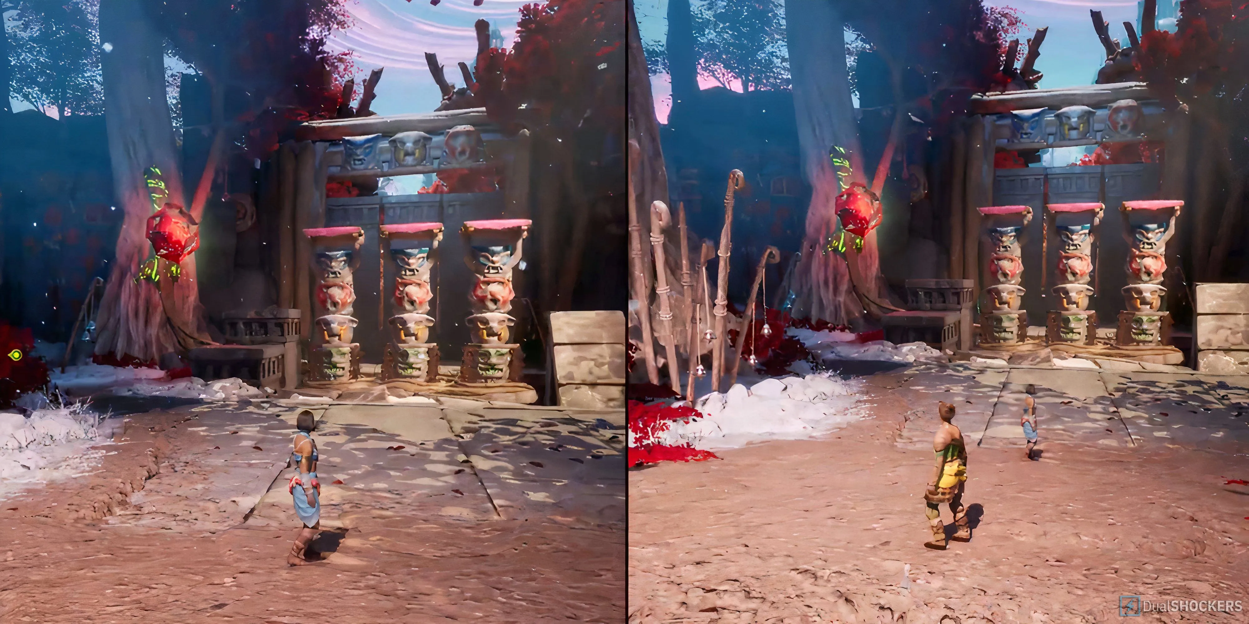 Vị trí câu đố cột vật tổ trong game Split Fiction chương Hopes of Spring