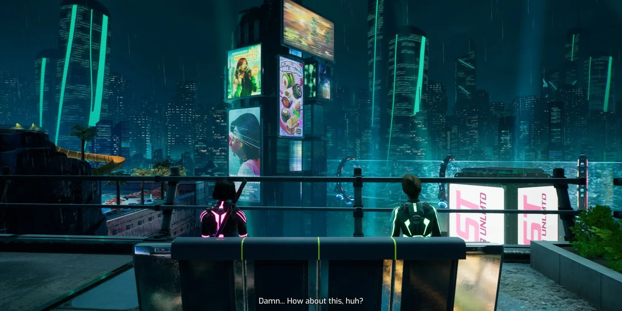 Vị trí chiếc ghế dài đầu tiên trong phân chương Big City Life của Split Fiction