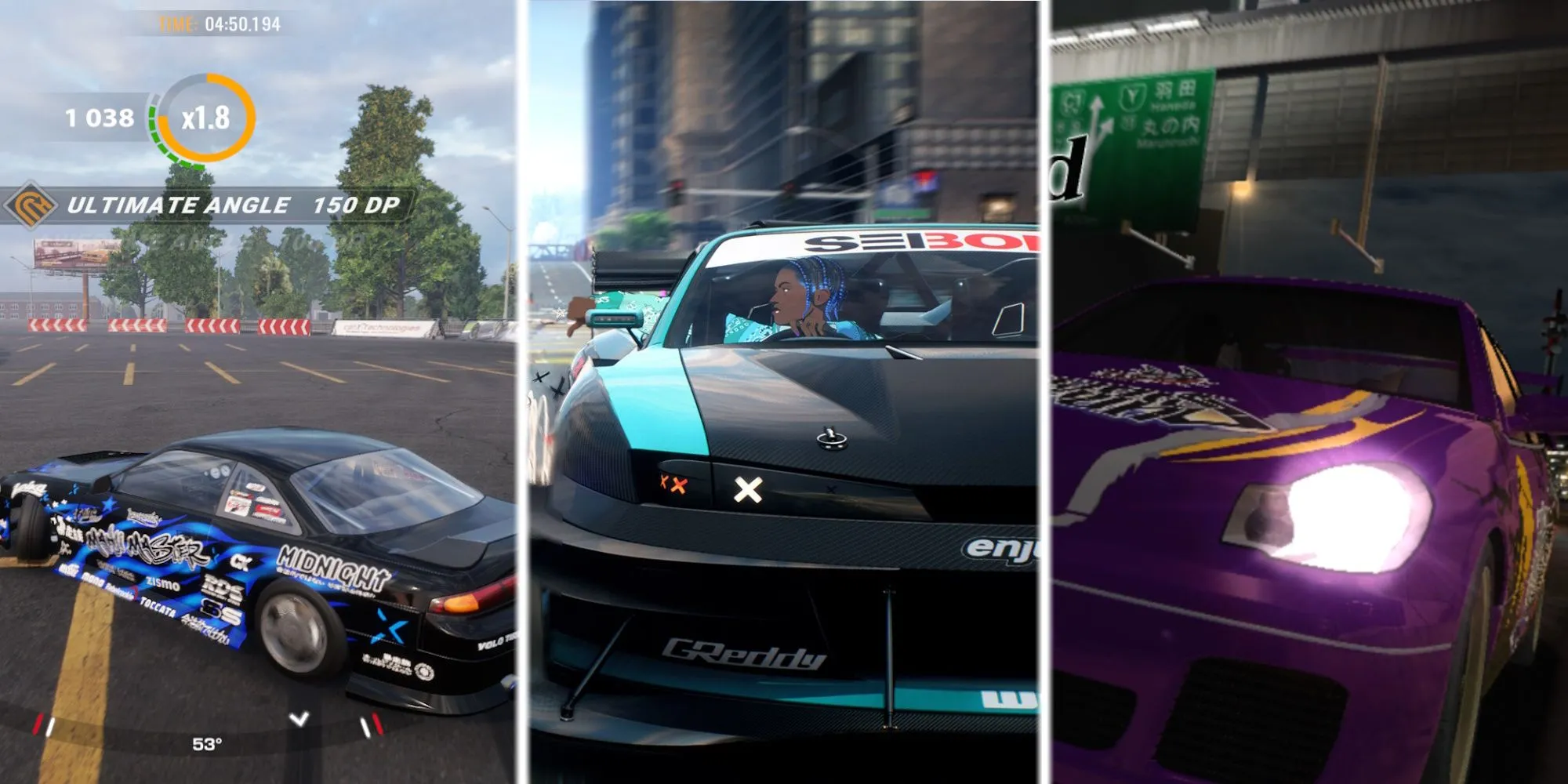 Đua drift với góc nhìn chia 3 trong game đua xe drift