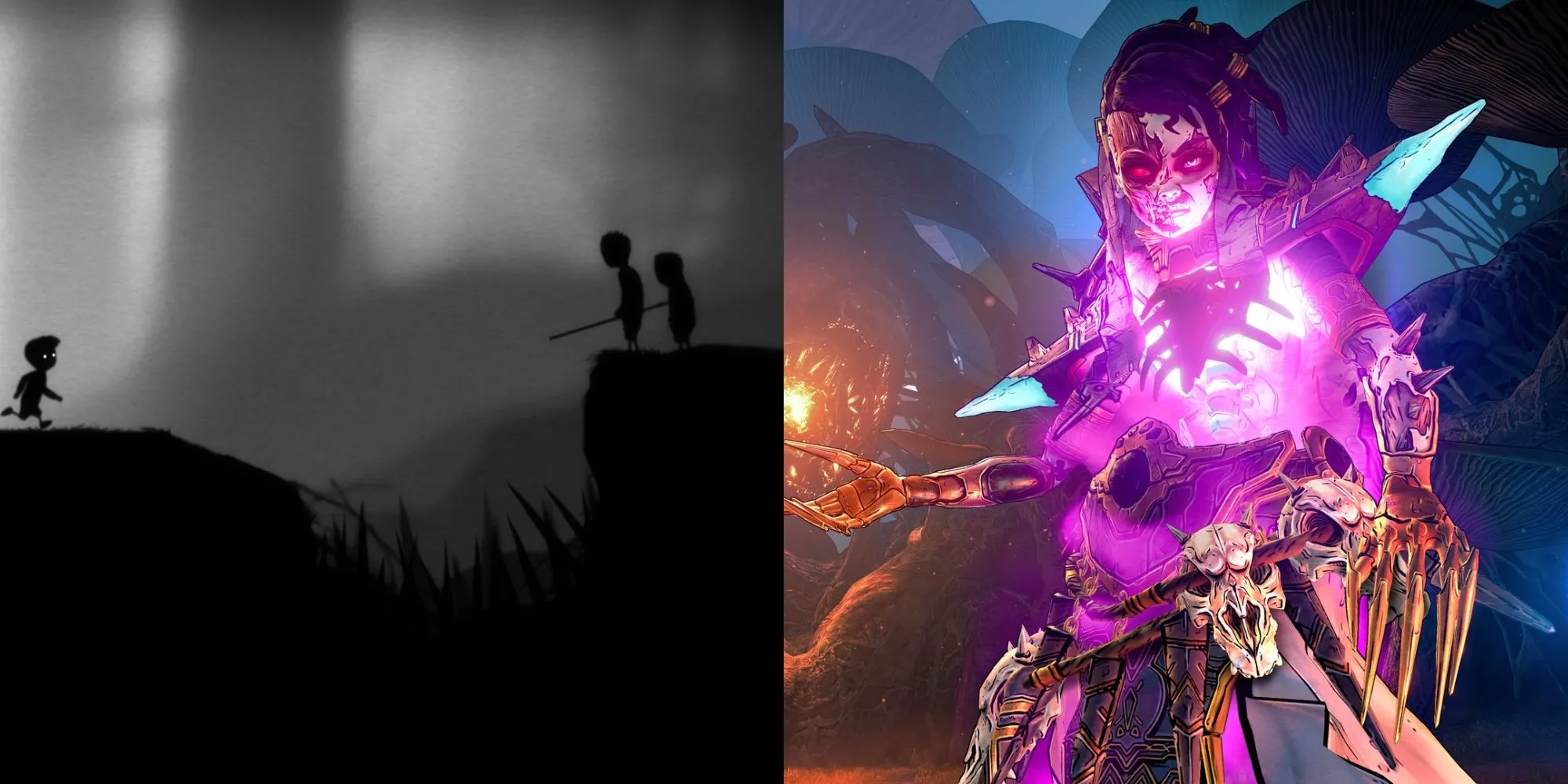 Hình ảnh giới thiệu hai tựa game Limbo và Tiny Tina's Wonderlands đang miễn phí trên Epic Games Store tuần này
