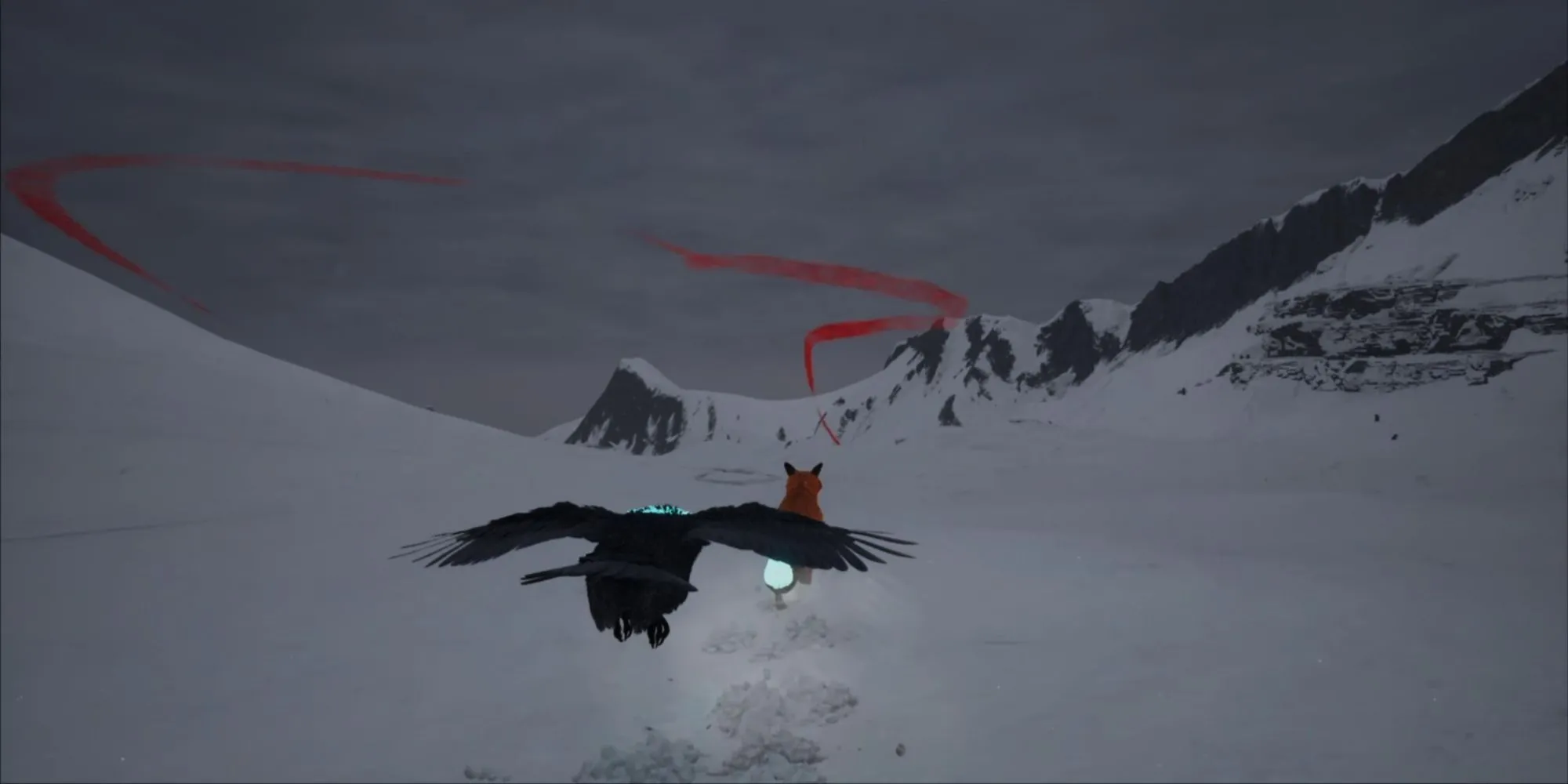Khu vực tuyết trắng lung linh trong thế giới game Spirit of the North 2, một trong các môi trường game đa dạng