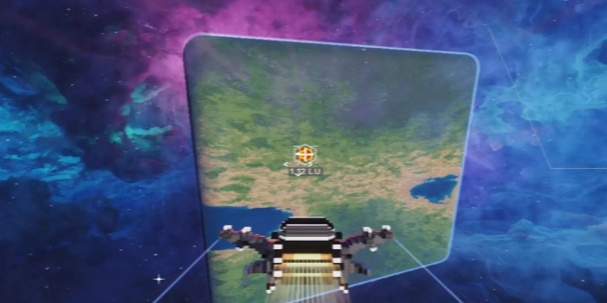 Khung cảnh thế giới khối hộp trên bề mặt hành tinh trong game Cubic Odyssey