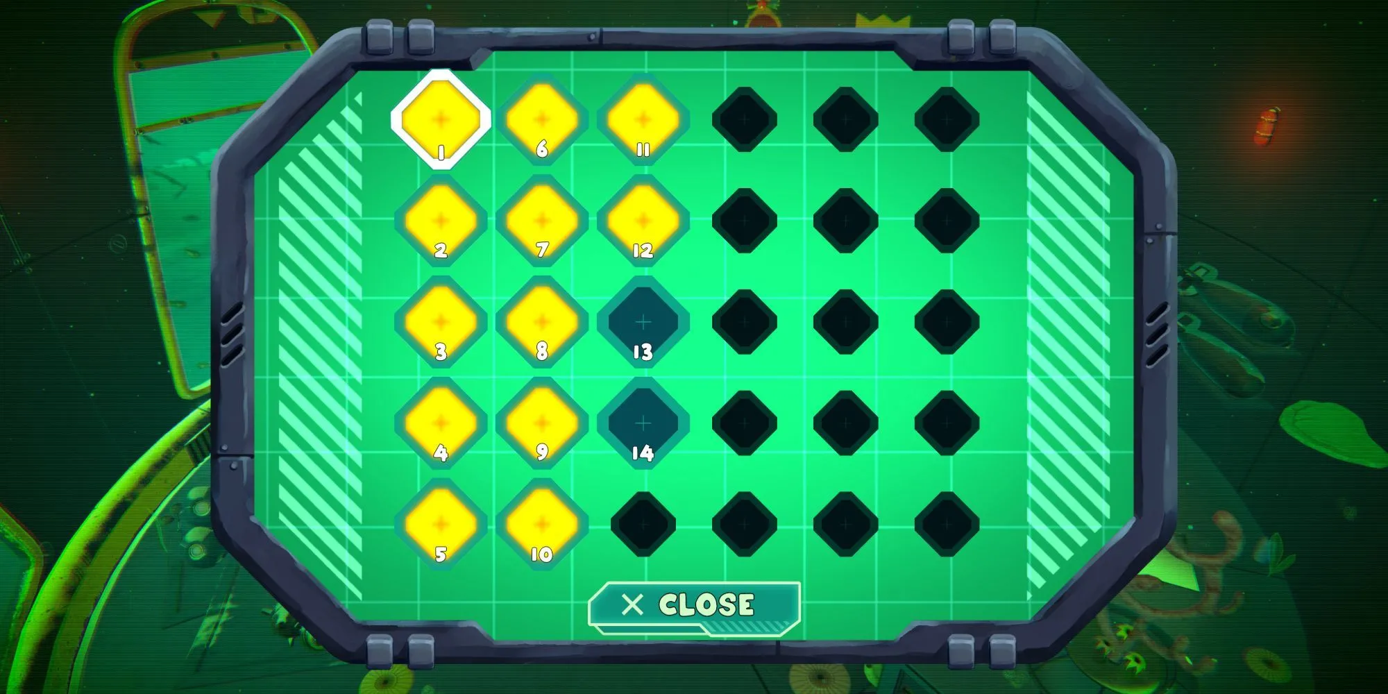 Màn hình chọn màn chơi trong game Power Sink