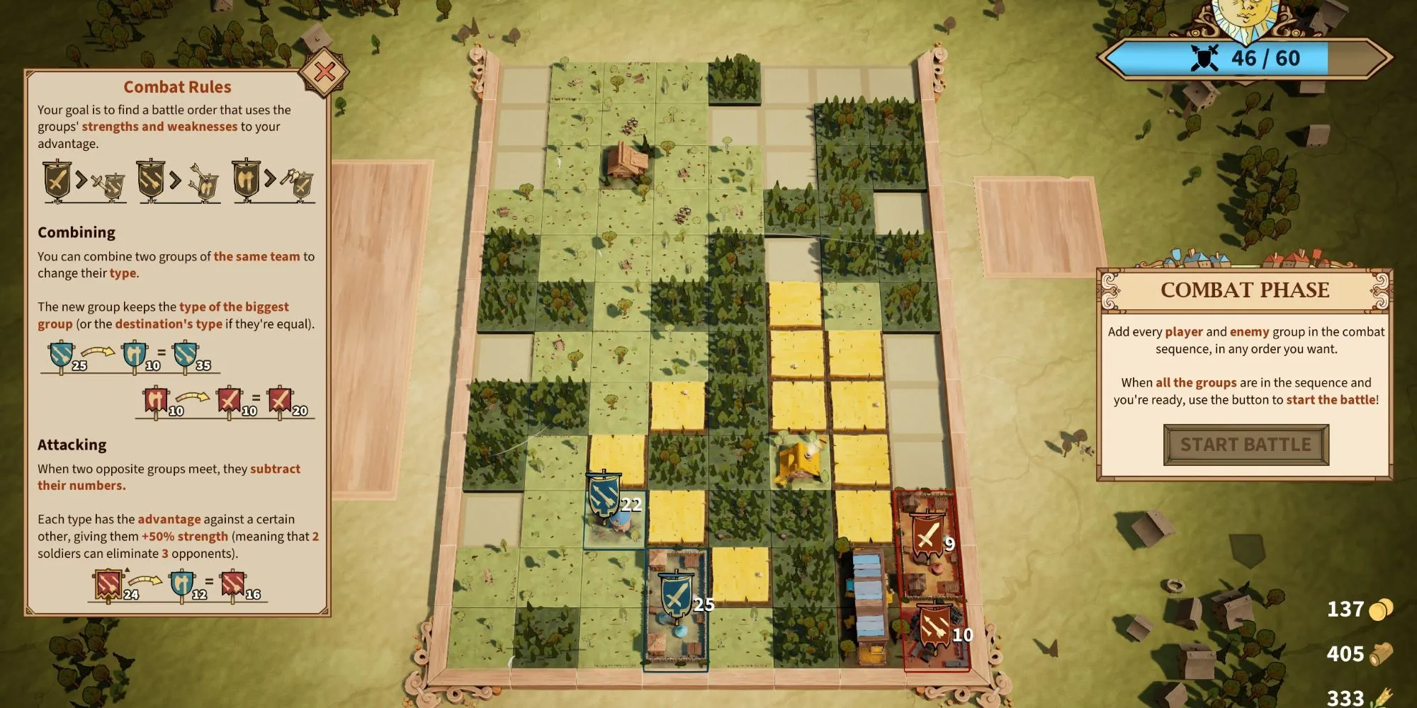 Một màn hình giao diện trận đấu trong game Drop Duchy