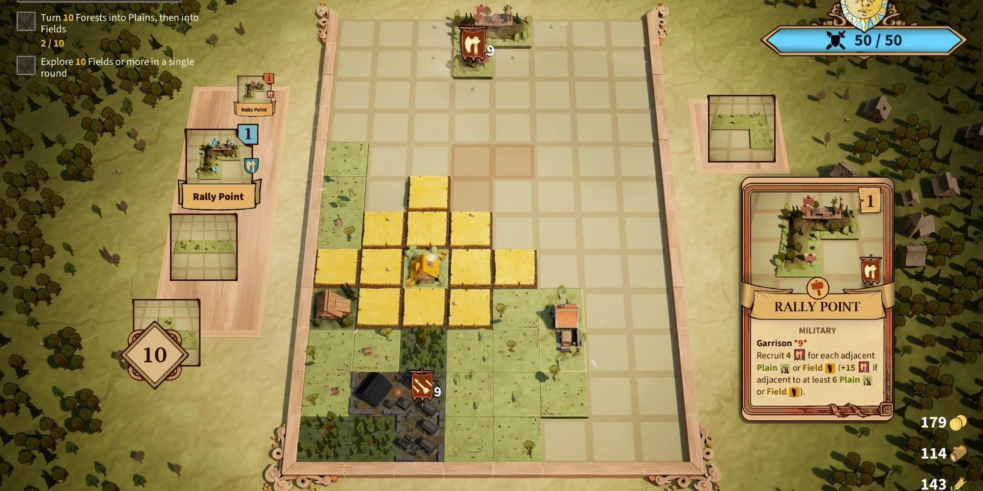 Ví dụ về hiệu ứng synergy được kích hoạt trong game Drop Duchy
