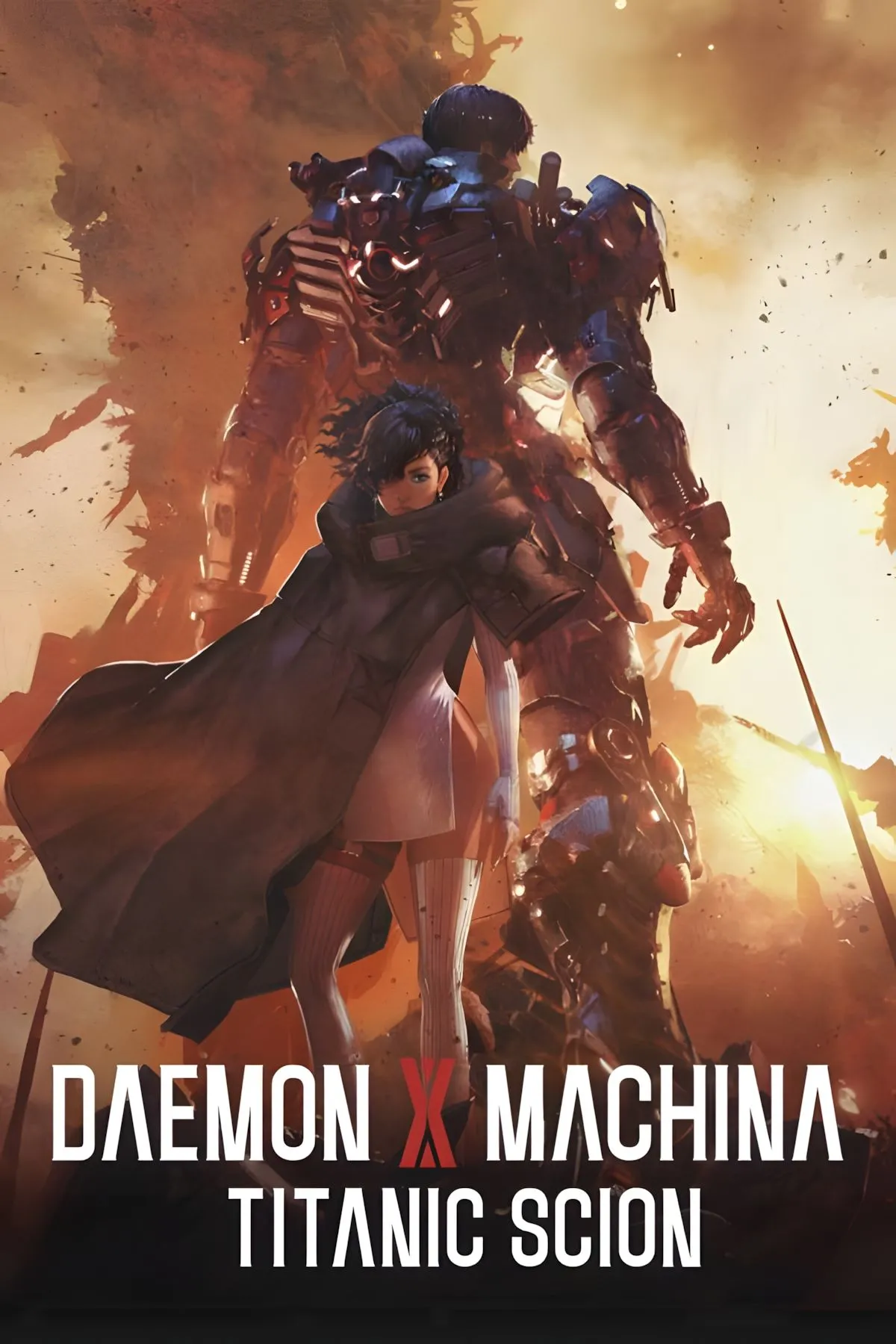 Ảnh bìa chính thức của game Daemon X Machina Titanic Scion, thể hiện đồ họa và phong cách game mech đỉnh cao