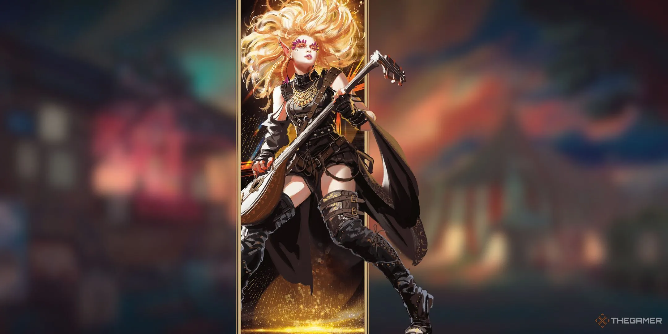 Bard College of Glamour quyến rũ bằng lute, thể hiện phép thuật Mê Hoặc trong D&amp;D.