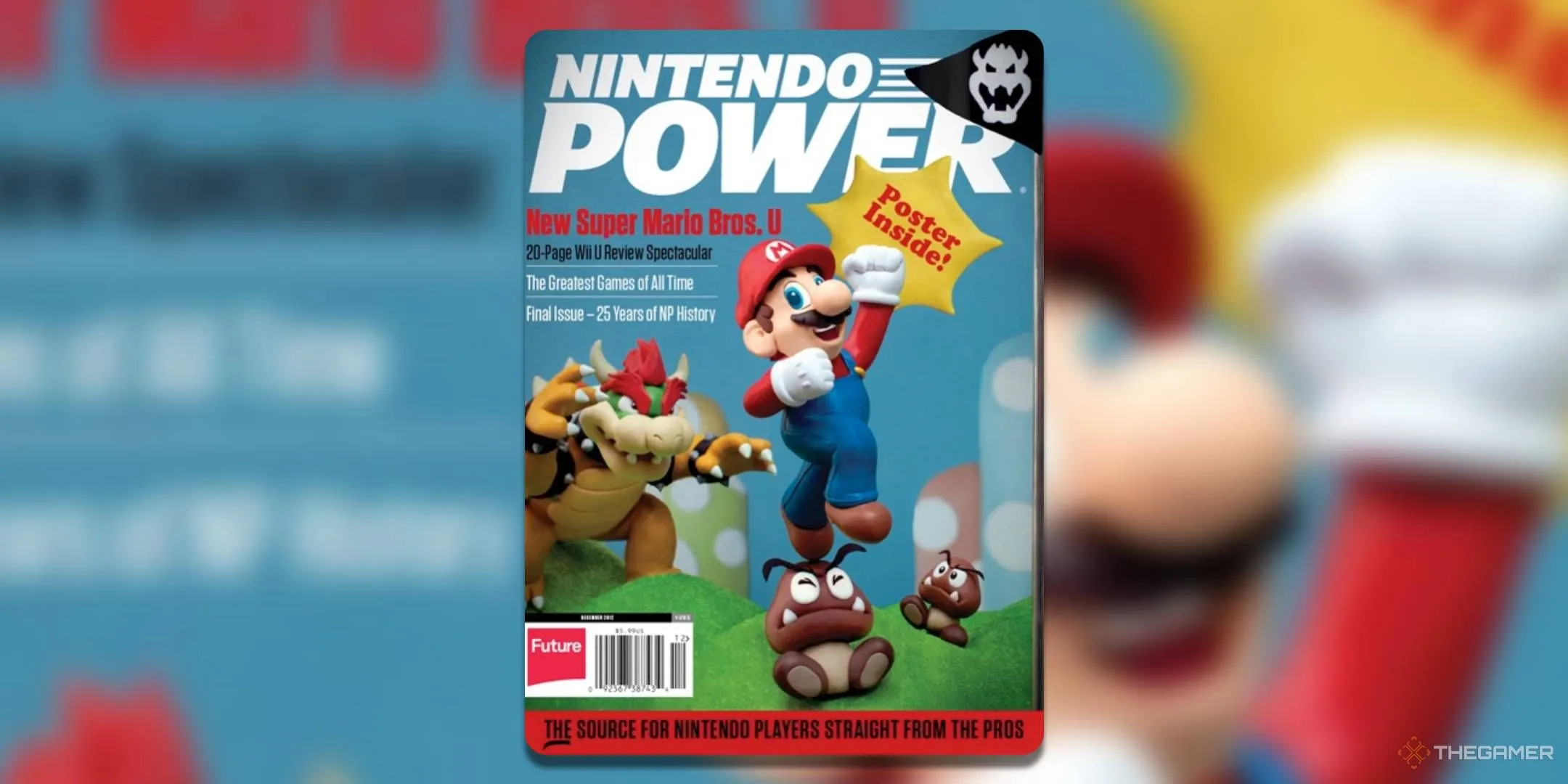 Bìa số cuối cùng của tạp chí Nintendo Power, số 285 (tháng 12/2012), tái hiện bìa số đầu tiên với đồ họa New Super Mario Bros U.
