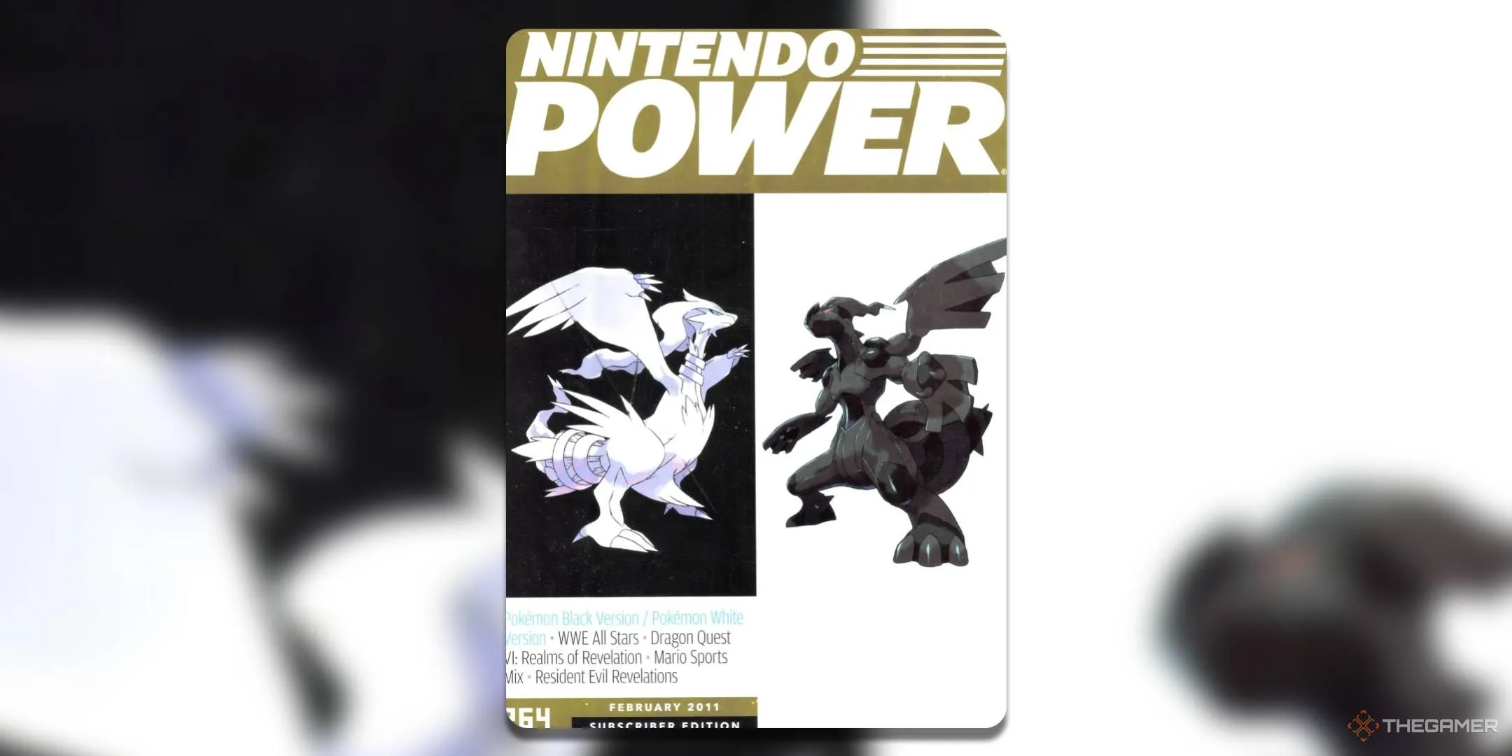 Bìa tạp chí Nintendo Power số 264 (tháng 2/2011) với hình ảnh bộ đôi Pokémon huyền thoại Reshiram và Zekrom.