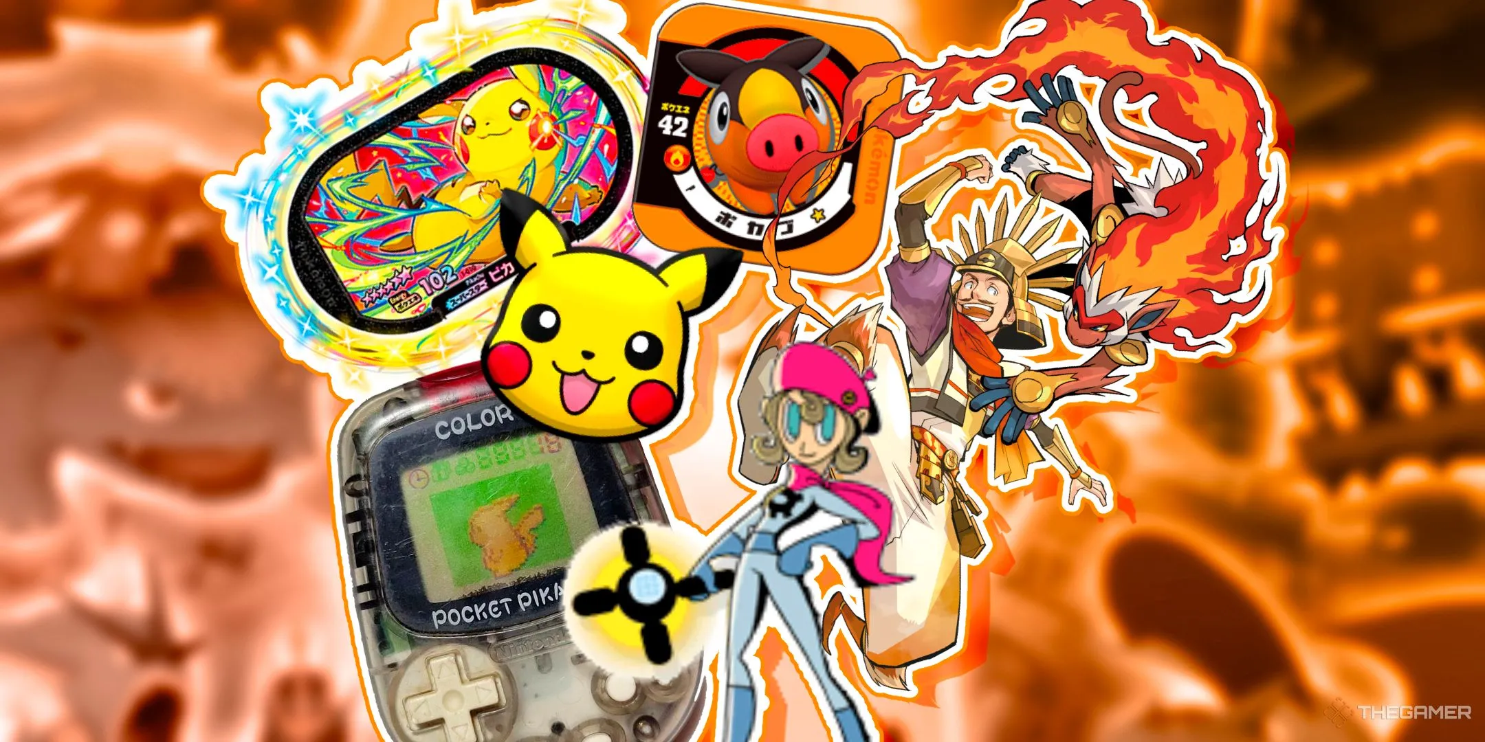 Các sản phẩm và hình ảnh minh họa từ nhiều tựa game Pokemon khác nhau, thể hiện sự đa dạng qua các thời kỳ