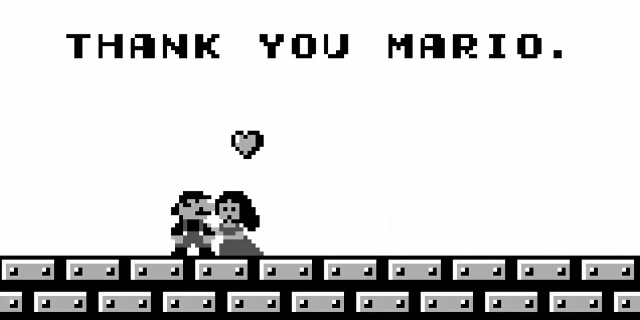 Công chúa Daisy cảm ơn Mario sau khi được giải cứu trong Super Mario Land, game kinh điển trên Game Boy.