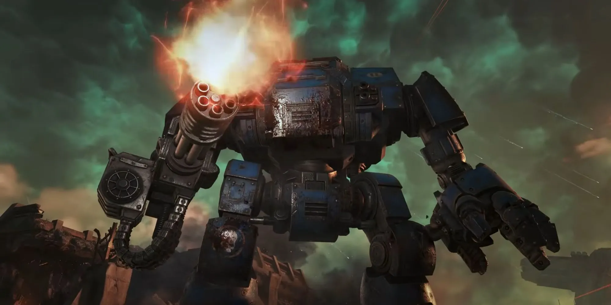 Dreadnought Space Marine 2 trong chế độ Siege sẵn sàng chiến đấu