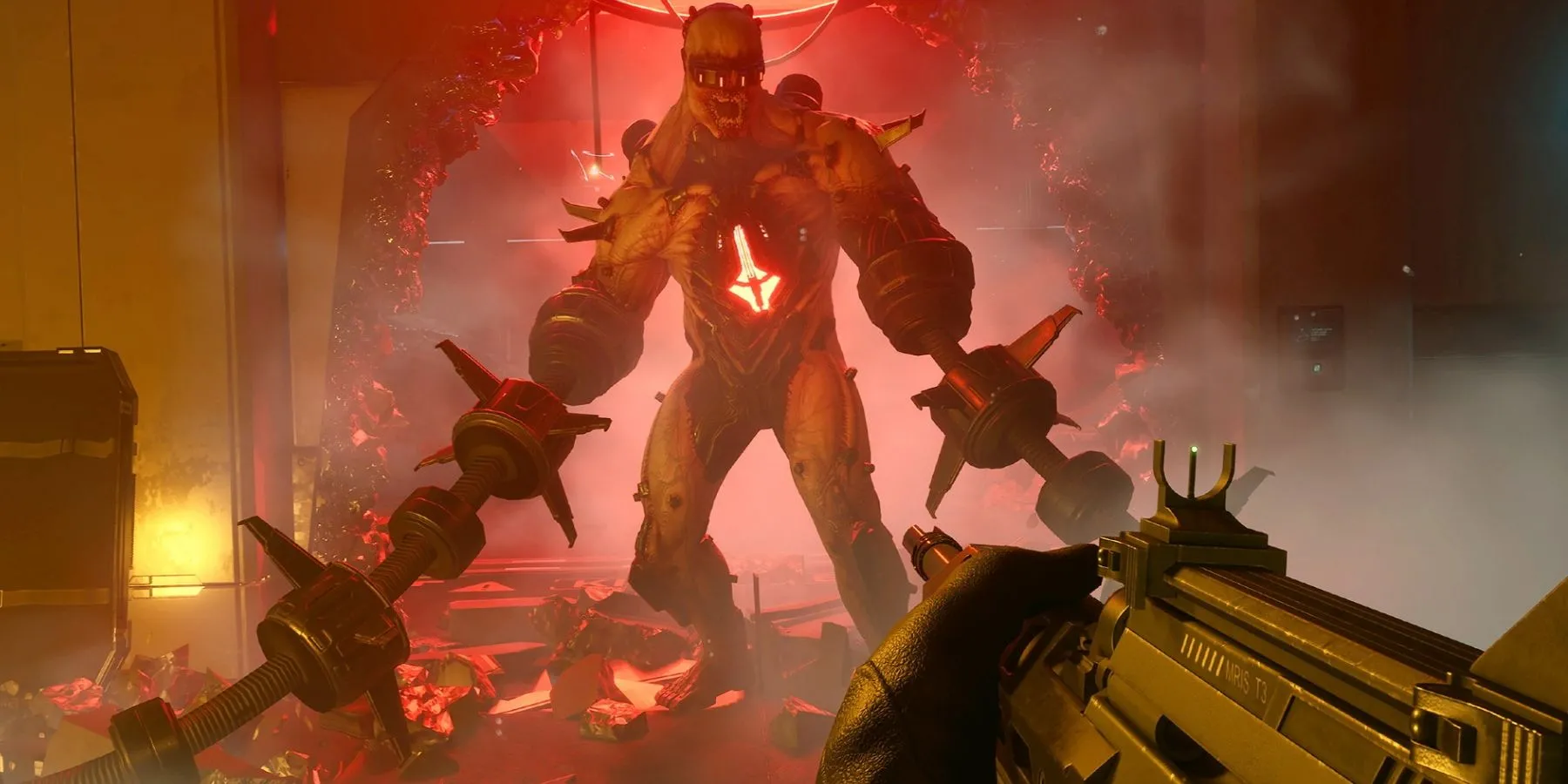 Fleshpound, một trong những Zed nguy hiểm nhất trong Killing Floor 3, minh họa tầm quan trọng của việc sử dụng Multi-tool để kích hoạt Turret hỗ trợ chống lại.
