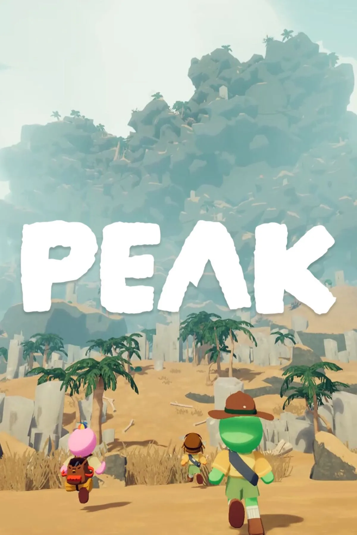 Hình ảnh bìa game Peak, thể hiện cuộc phiêu lưu leo núi hợp tác đầy màu sắc và hài hước.