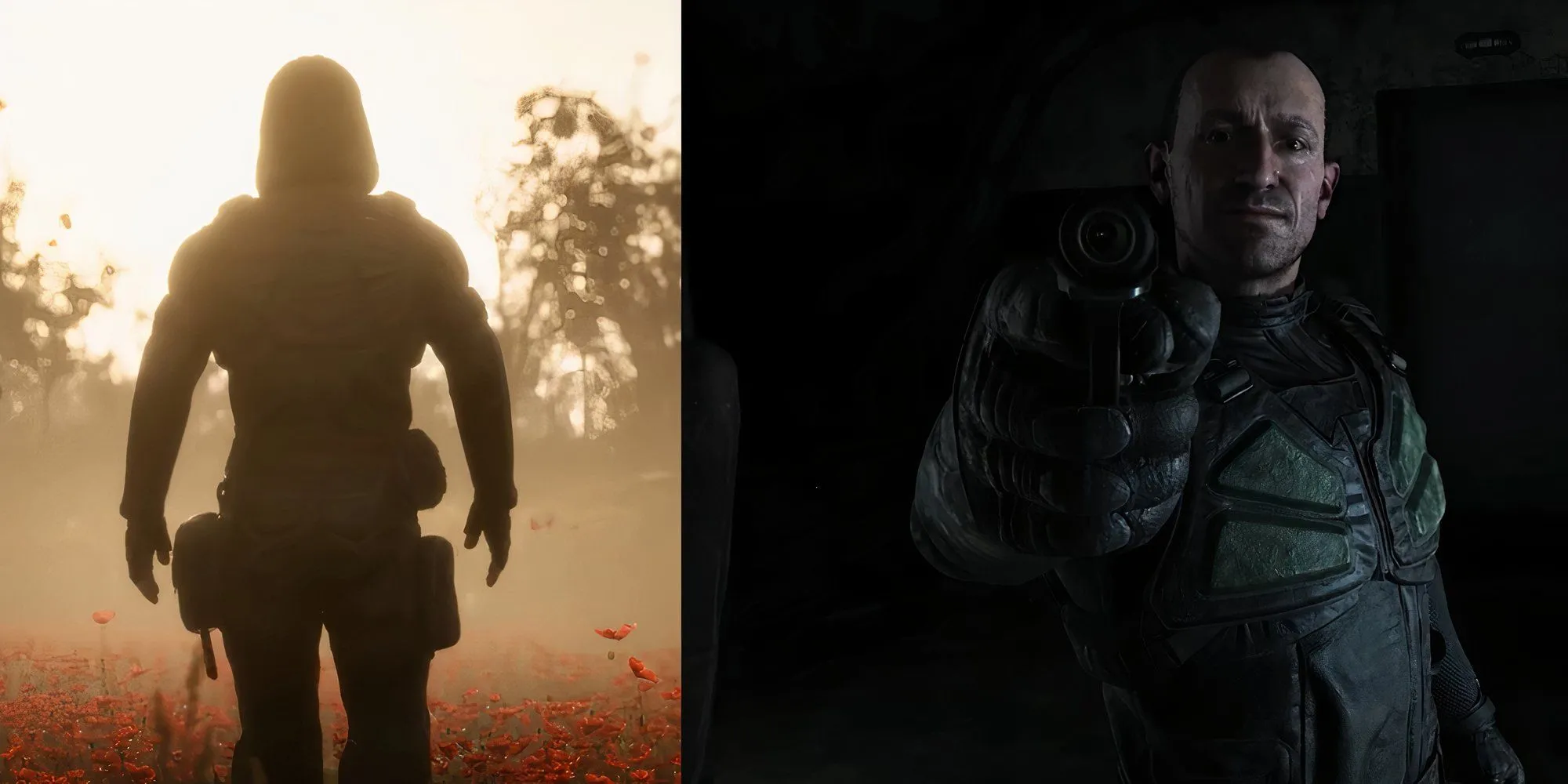 Hình ảnh chính S.T.A.L.K.E.R. 2: Heart of Chernobyl với người chơi và strelok trong Zone.