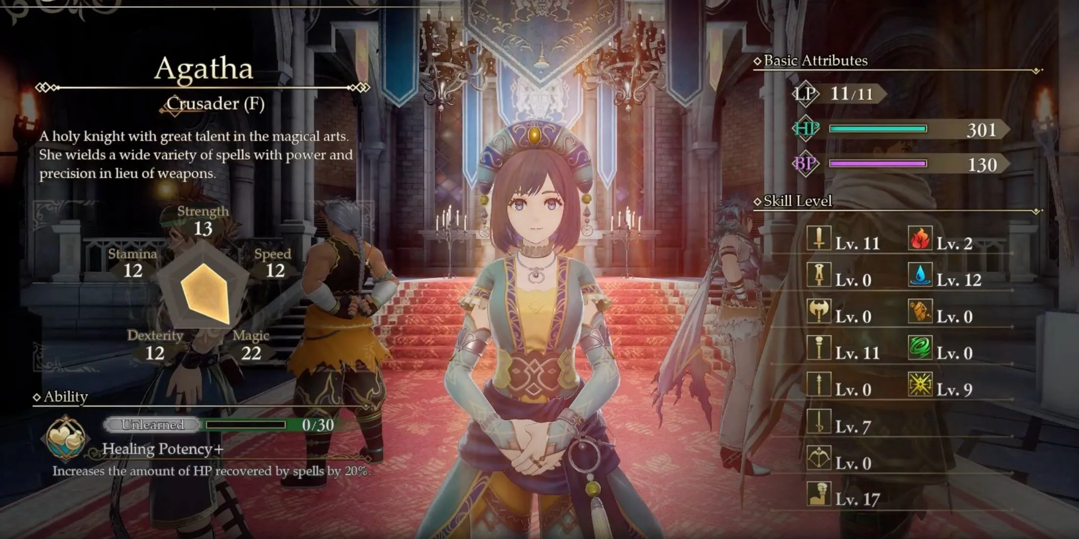 Hình ảnh một nhóm nhân vật từ Romancing SaGa 2 trong một cảnh chiến đấu dưới ánh trăng.