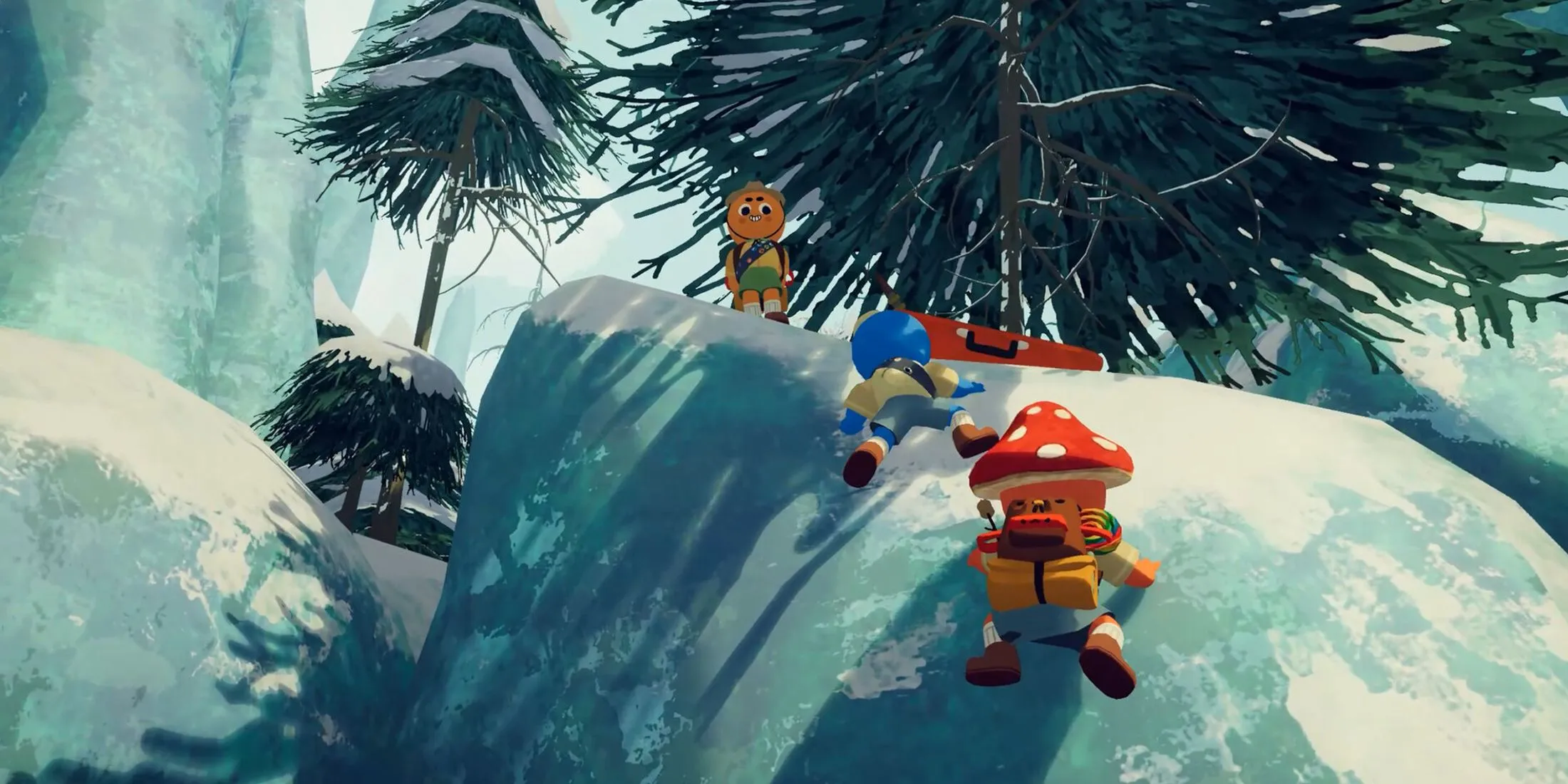Khu vực băng giá trong game Peak, biểu thị sự đa dạng của các địa hình mà người chơi phải vượt qua.