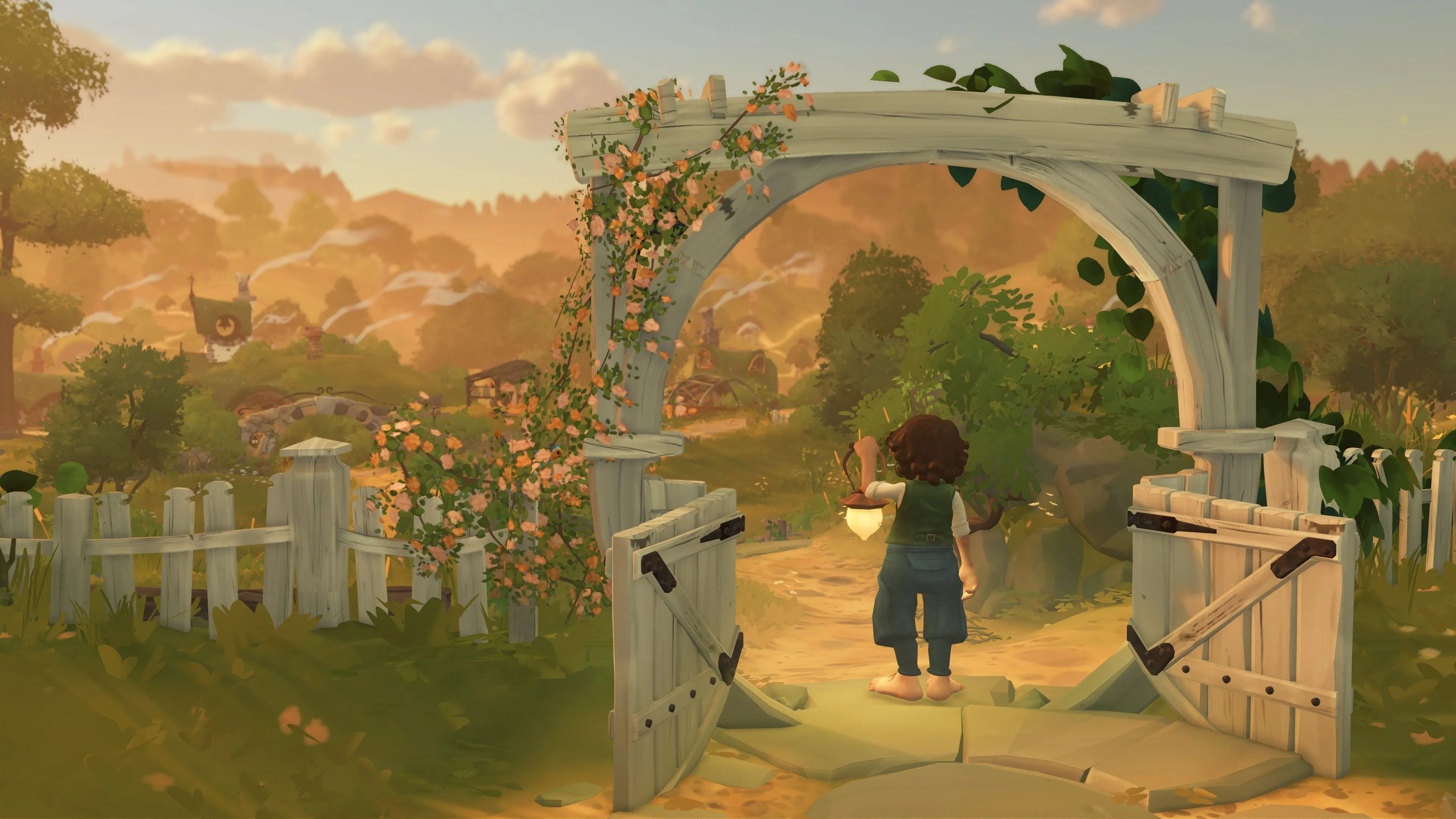 Khung cảnh bình dị của làng Bywater trong Tales of the Shire: A The Lord of the Rings Game