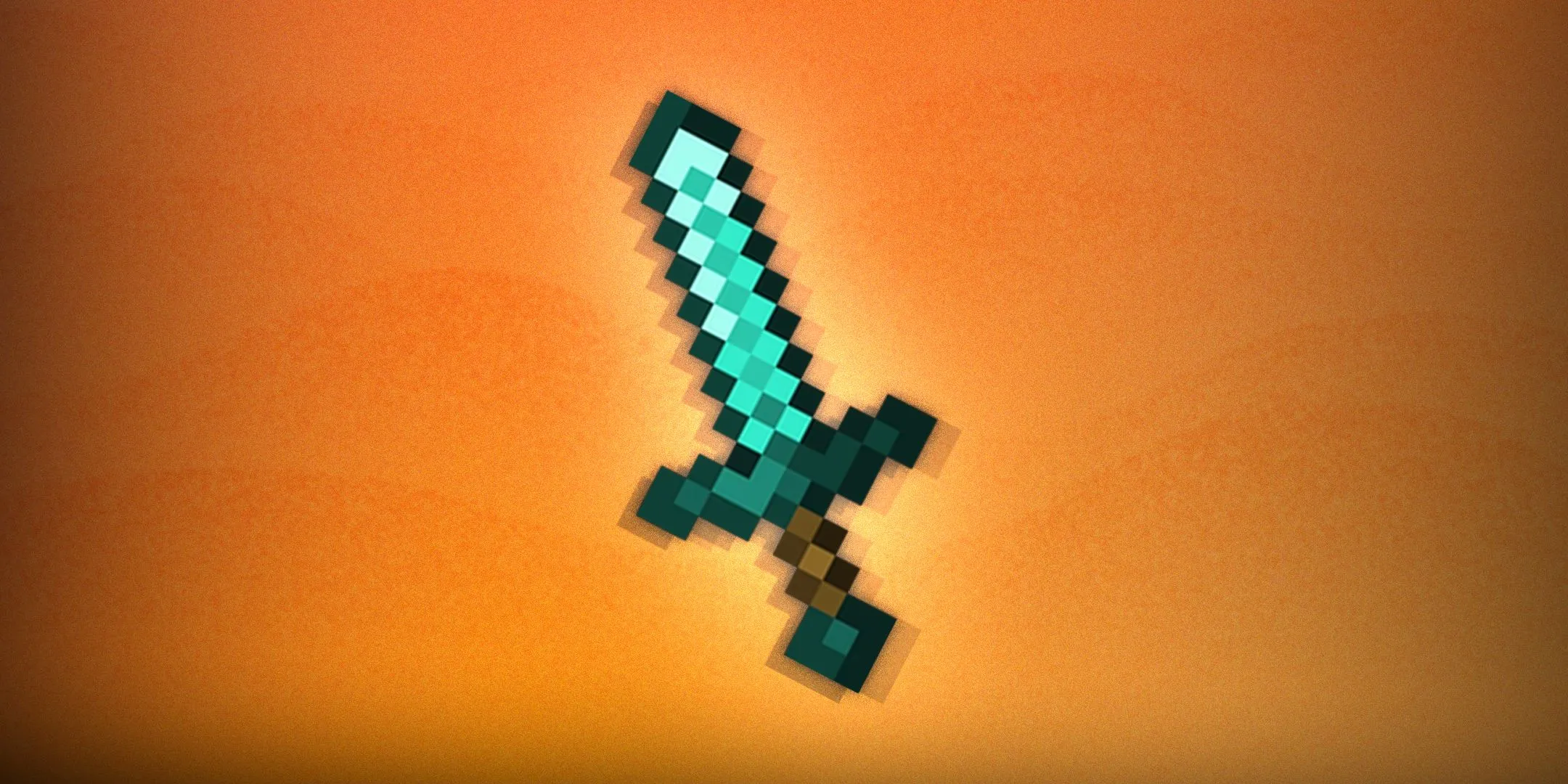 Kiếm Kim Cương Diamond Sword màu xanh trong thế giới Minecraft