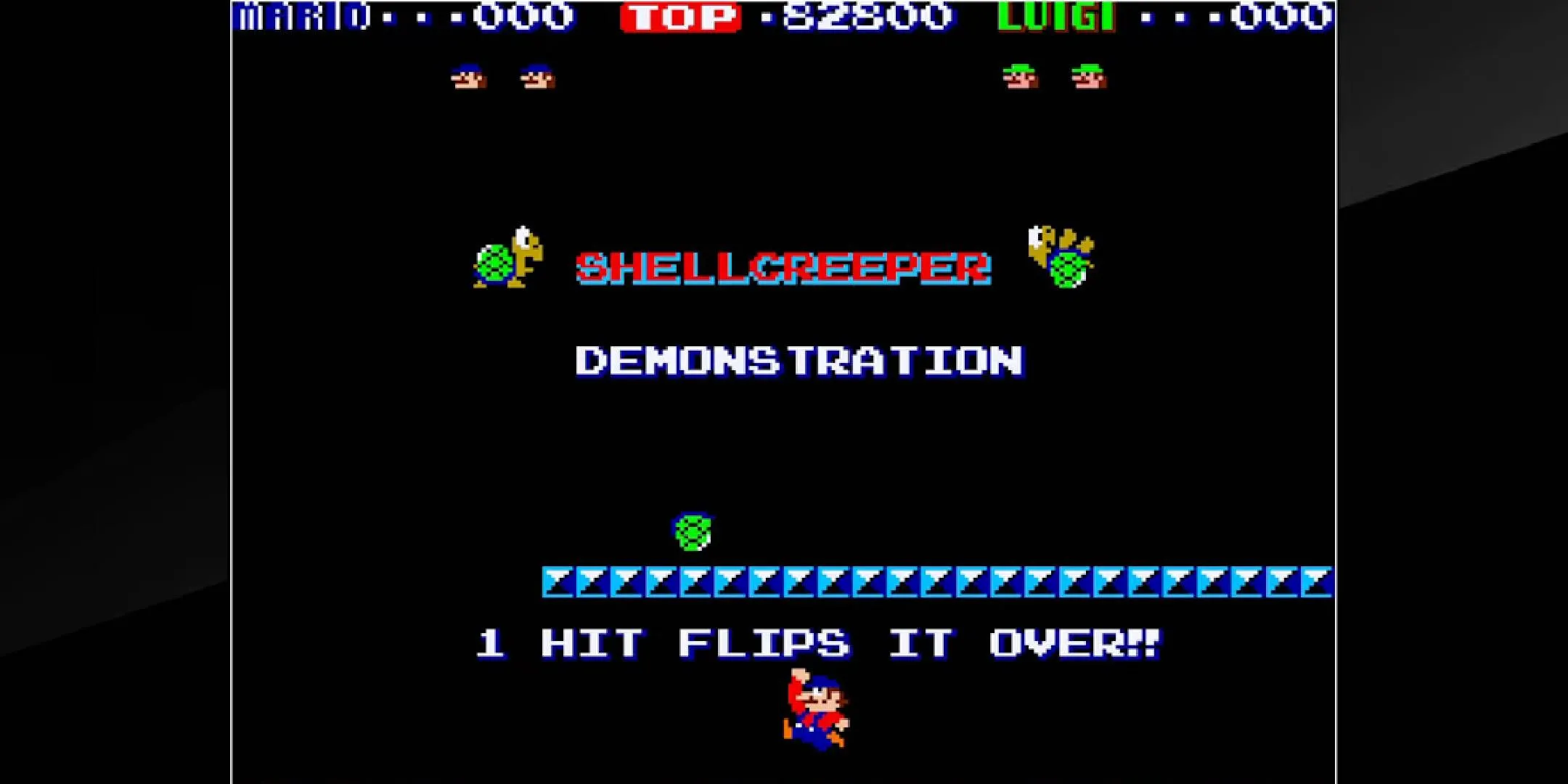 Màn hình game Mario Bros trên máy arcade cổ điển, nơi Mario lần đầu xuất hiện với tên riêng.