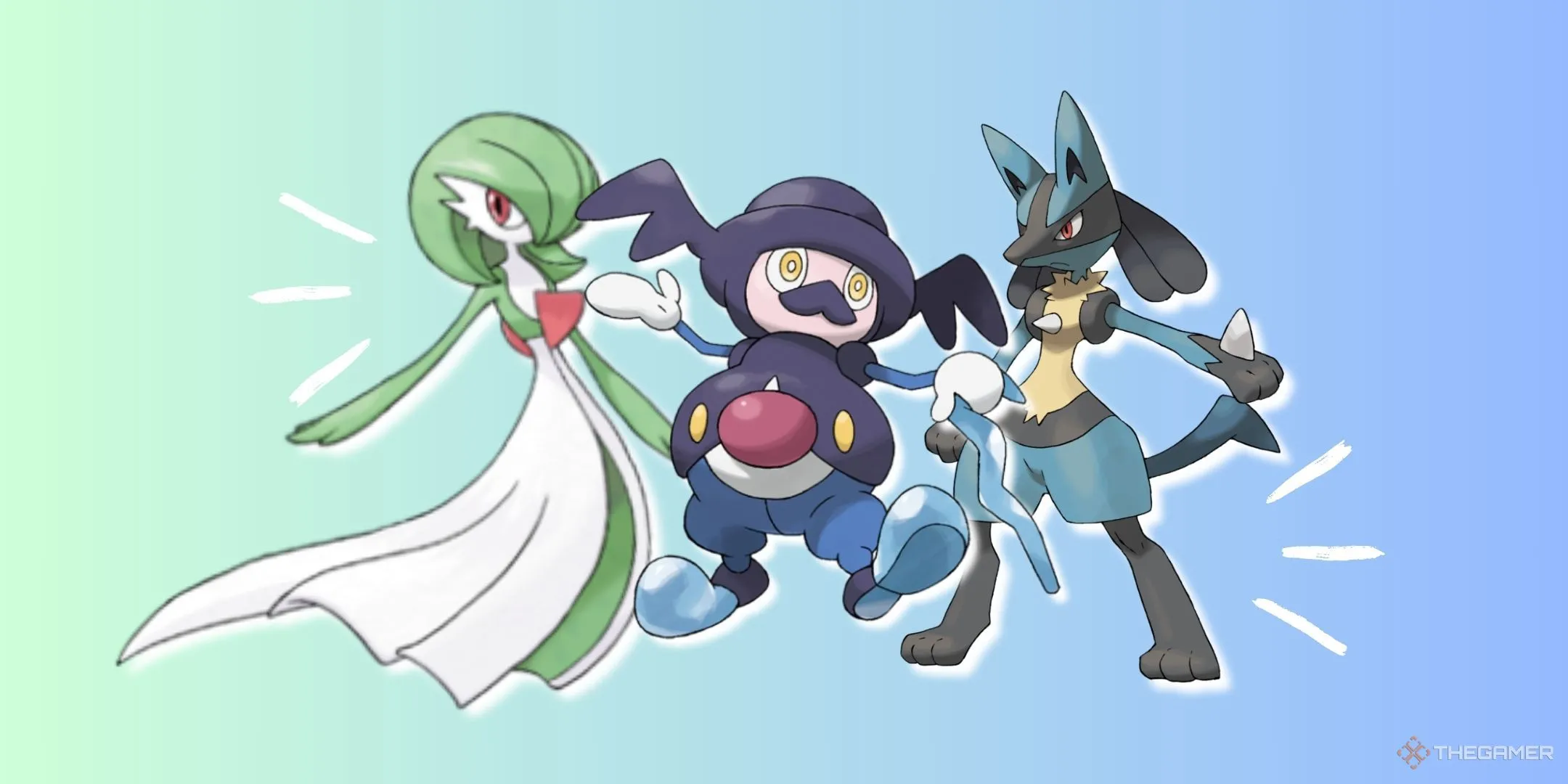 Một số Pokemon phổ biến như Gardevoir, Mr. Rime và Lucario với tạo hình 3D