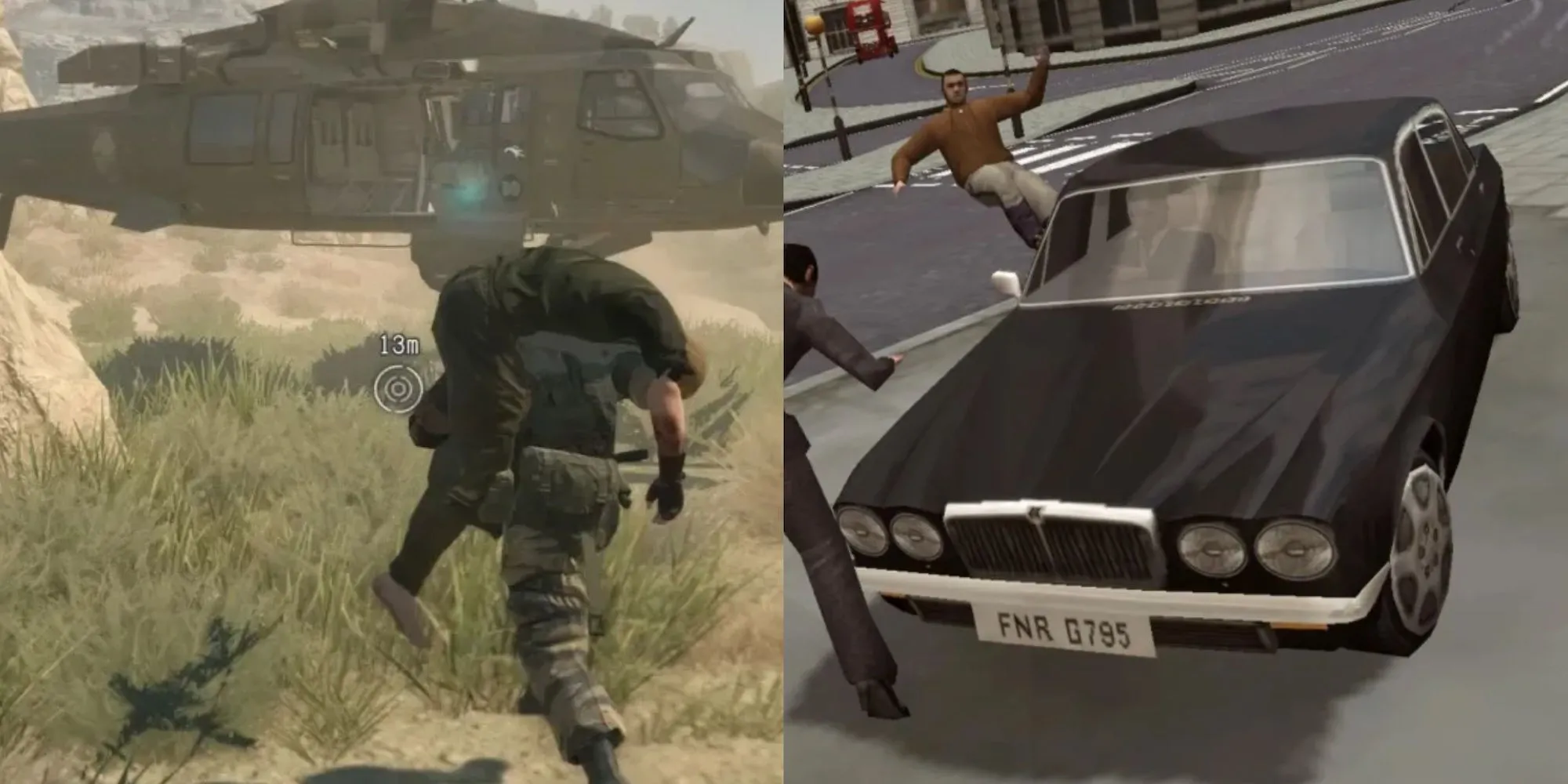 So sánh Metal Gear Solid 5: The Phantom Pain và The Getaway, hai tựa game thế giới mở với phong cách chơi độc đáo.