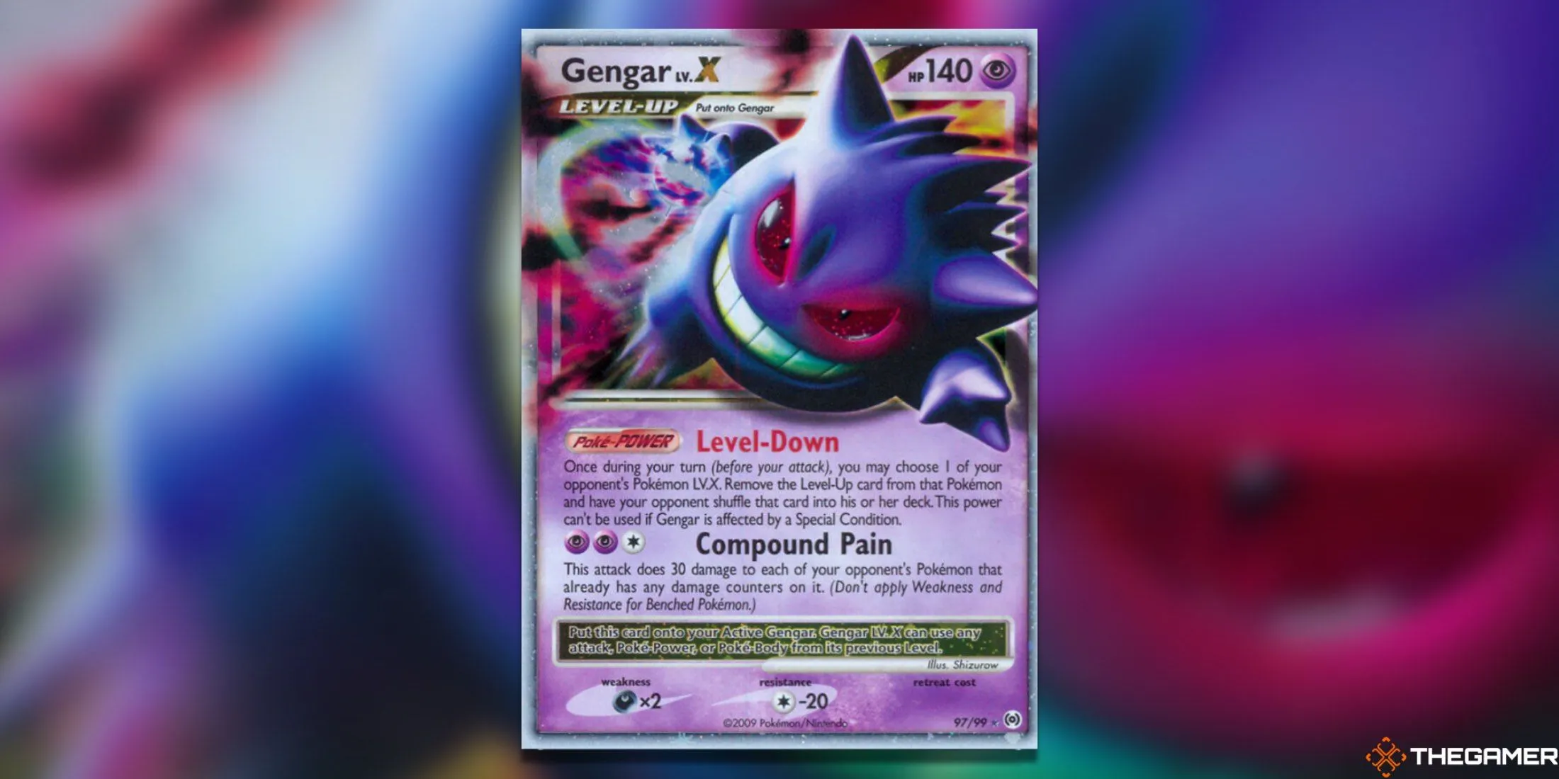 Thẻ bài Pokemon TCG Gengar LV. X Ultra Rare từ set Arceus, một trong những thẻ được săn đón nhất