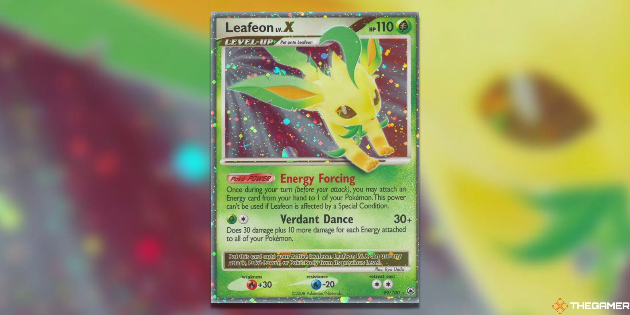 Thẻ bài Pokemon TCG Leafeon LV. X Ultra Rare từ set Majestic Dawn, một trong những Eeveelution đắt giá
