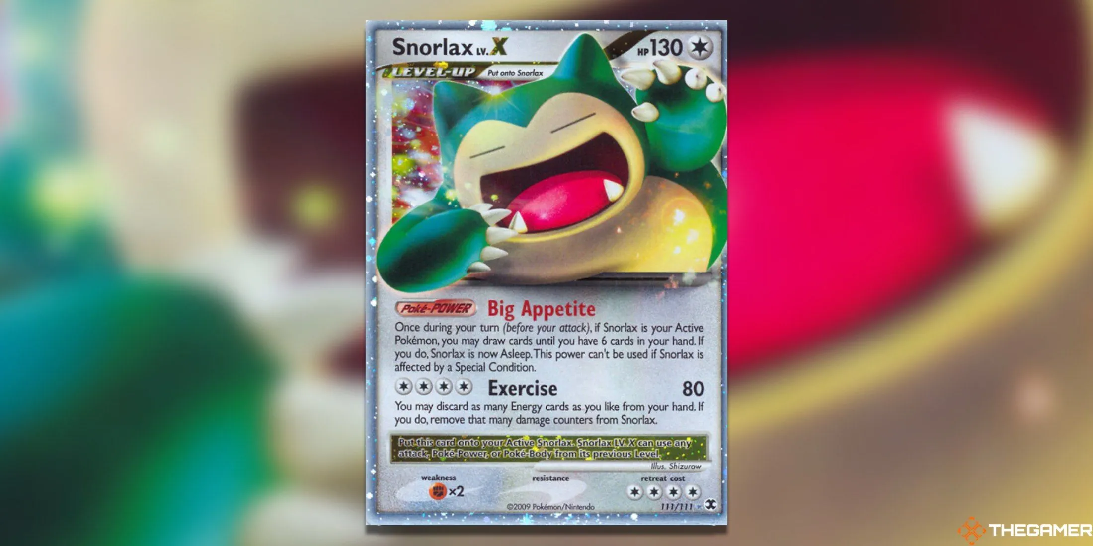 Thẻ bài Pokemon TCG Snorlax LV. X Ultra Rare từ set Rising Rivals, thể hiện khoảnh khắc năng động hiếm thấy