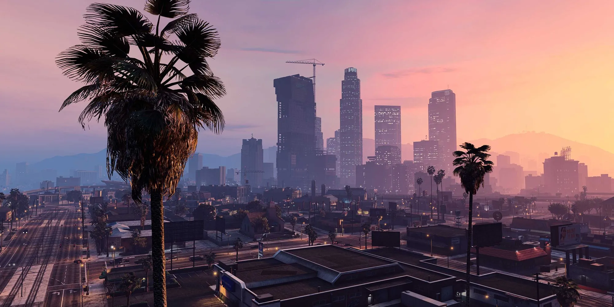 Toàn cảnh thành phố Los Santos rực rỡ trong Grand Theft Auto V, nơi diễn ra các hoạt động nhập vai sôi động trên Twitch.