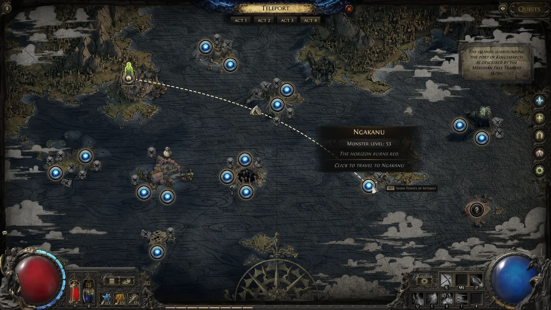 Đảo Ngakanu, nơi Kaimana di chuyển đến tạm thời trong Path of Exile 2