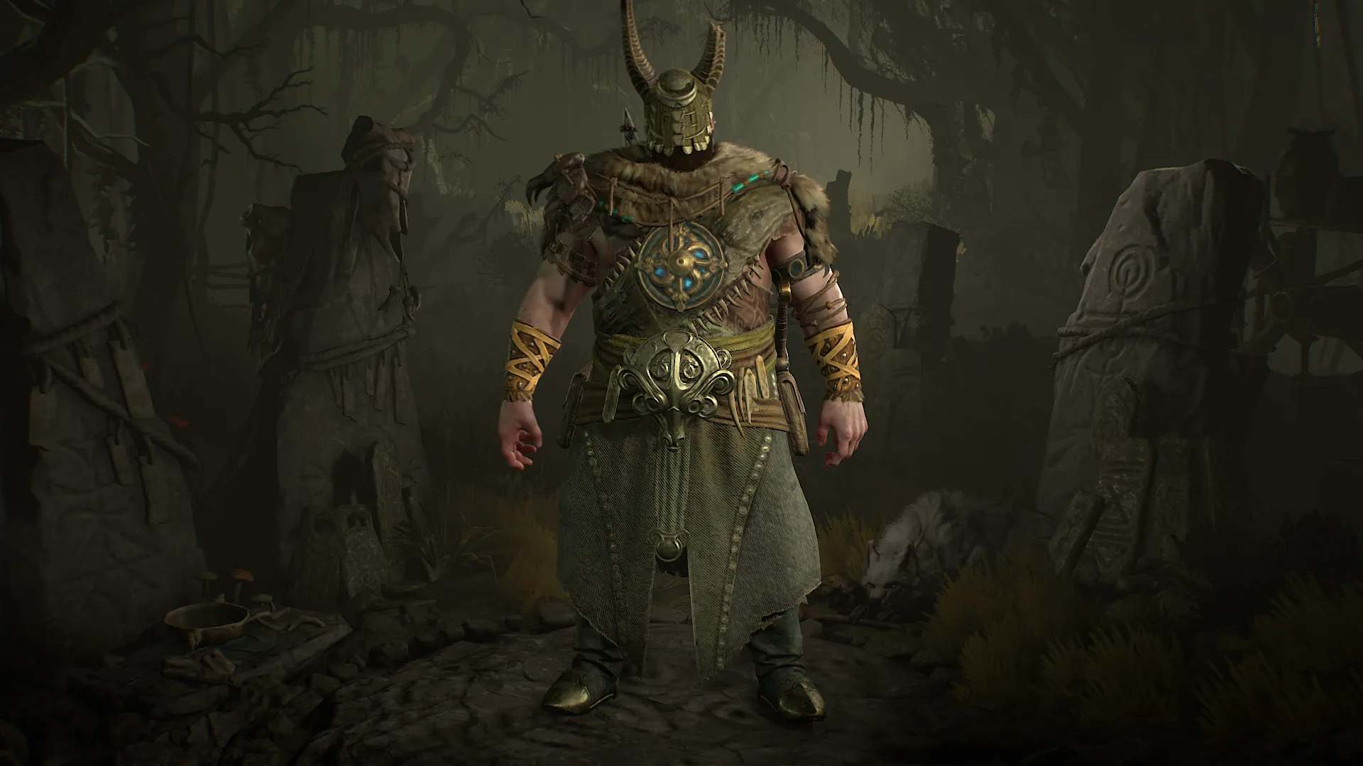 Druid Werebear trong hình dạng sói, sử dụng kỹ năng để tấn công kẻ thù trong Diablo 4 Season 9.