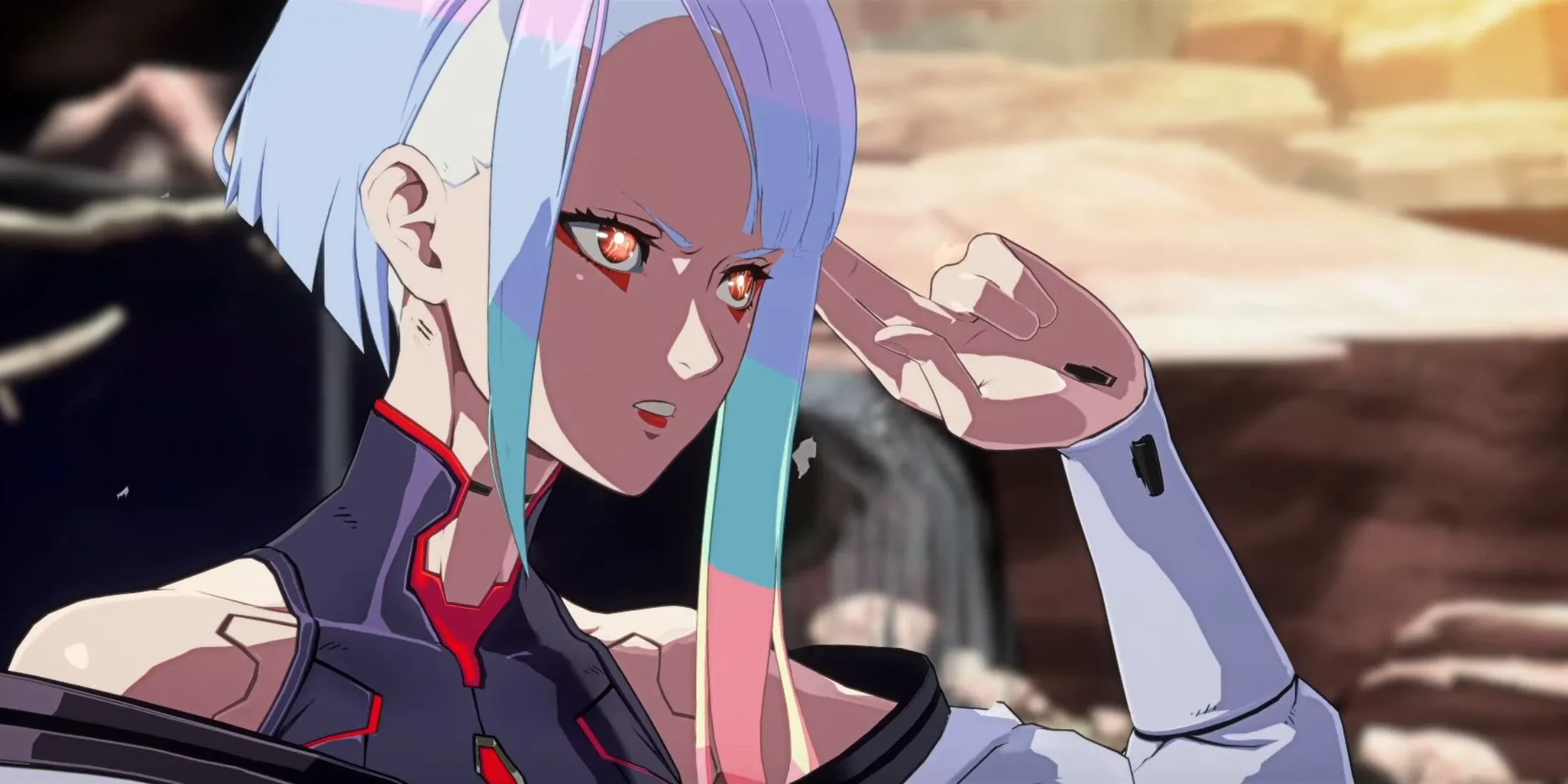 Lucy từ Cyberpunk Edgerunners trong Guilty Gear -Strive-, biểu tượng cho sự giao thoa văn hóa game