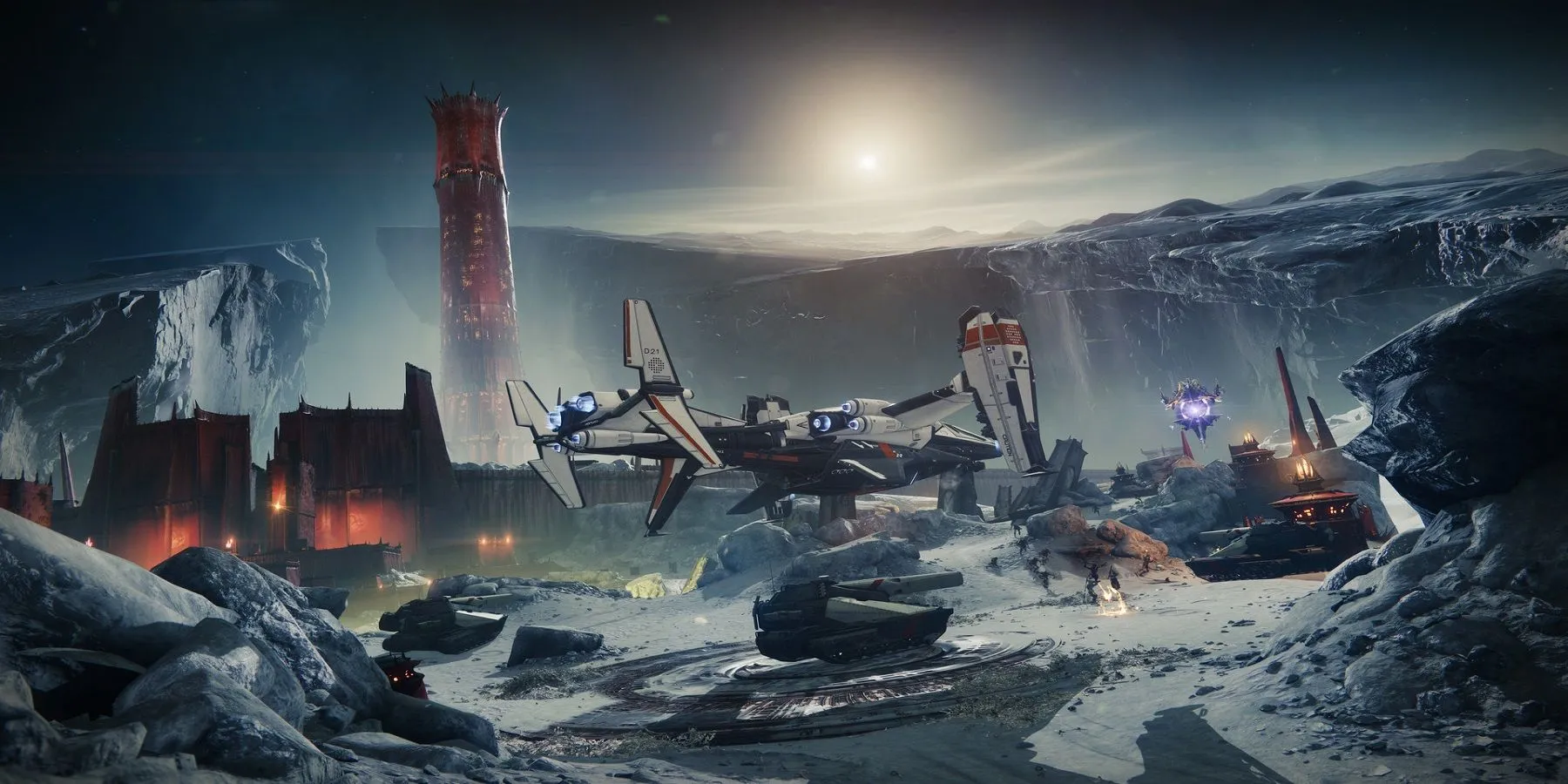 Một góc khu vực The Moon trong Destiny 2, nơi ẩn chứa những bí mật từ bản mở rộng Shadowkeep
