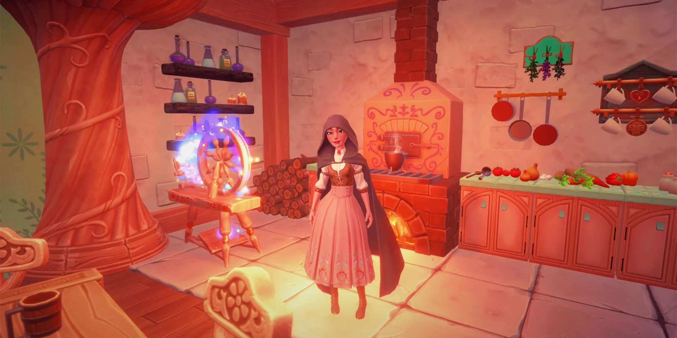 Người chơi trong Disney Dreamlight Valley với trang phục lấy cảm hứng từ công chúa, tượng trưng cho những giấc mơ cổ tích sắp được hé lộ trong bản mở rộng mới.