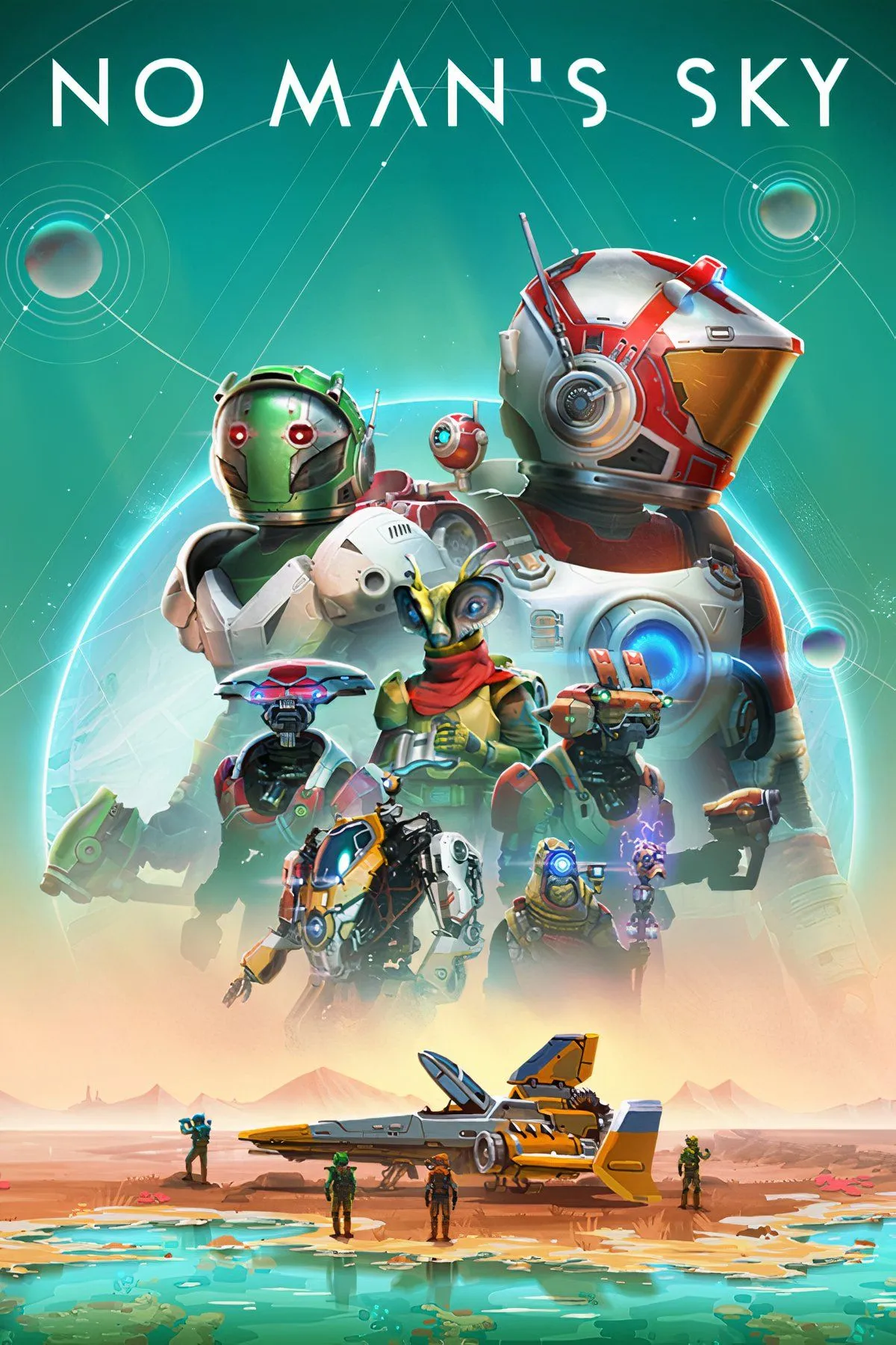 Nhiều tàu vũ trụ khác nhau trong No Man's Sky cùng bay trong không gian, thể hiện sự đa dạng và quy mô của vũ trụ game, cũng như sự đồng hành của cộng đồng game thủ.