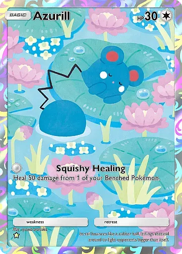Phiên bản thẻ bài Baby Pokemon Azurill khác từ gói Secluded Springs, mang đến sự đa dạng cho bộ sưu tập.